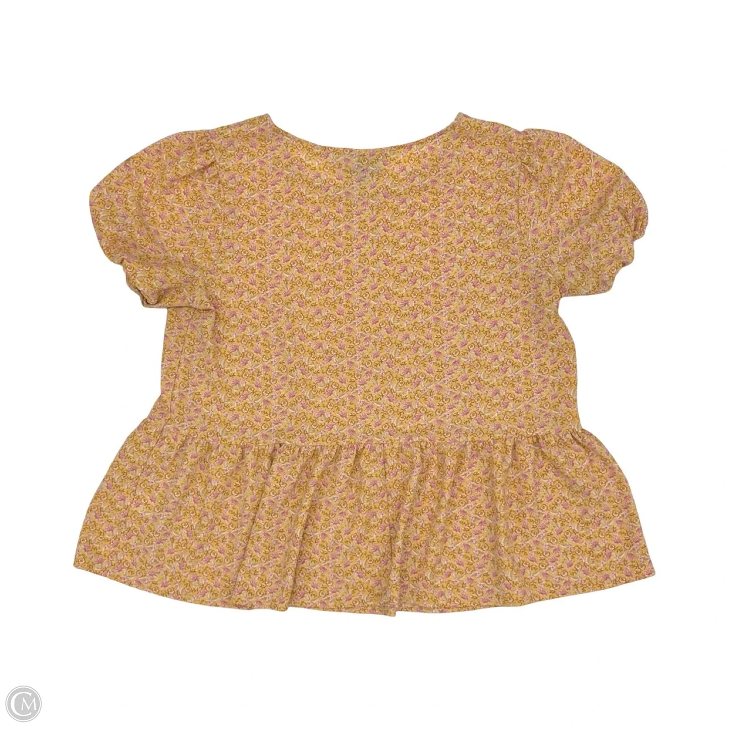 Blouse Short Sleeve By W5 In Pink & Yellow, Size: Xl