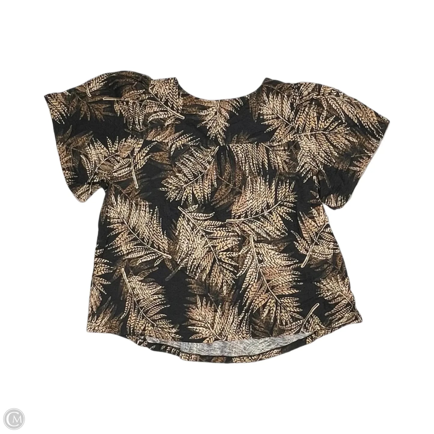 Top Short Sleeve By Democracy In Black & Brown, Size: 2x