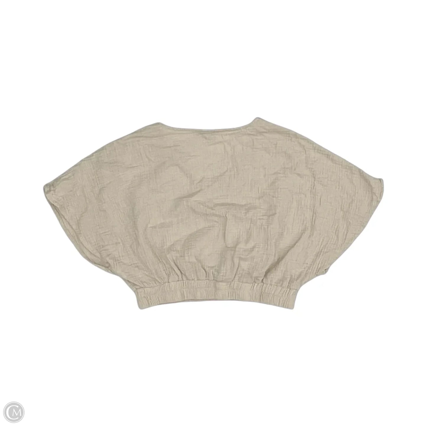 Top Short Sleeve By Final Touch In Tan, Size: M