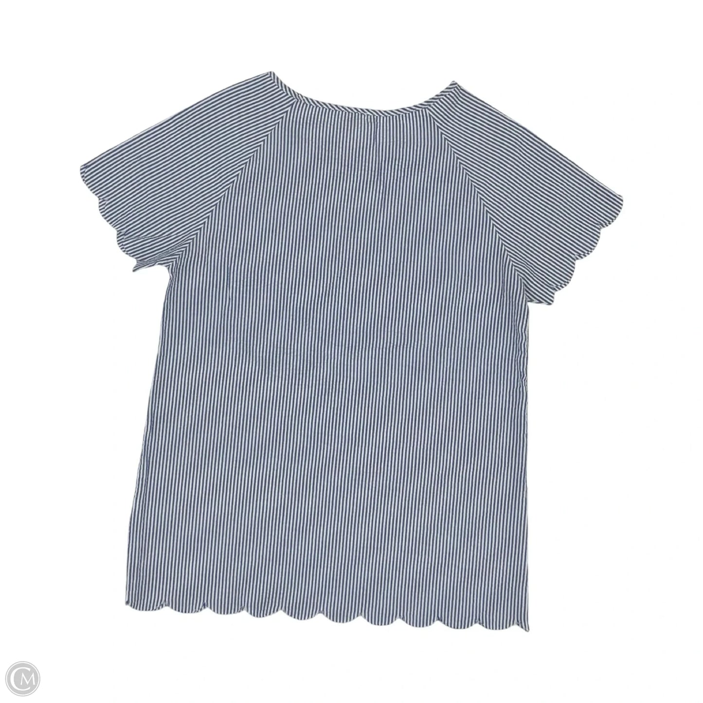 Blouse Short Sleeve By Vanilla Bay In Striped Pattern, Size: M