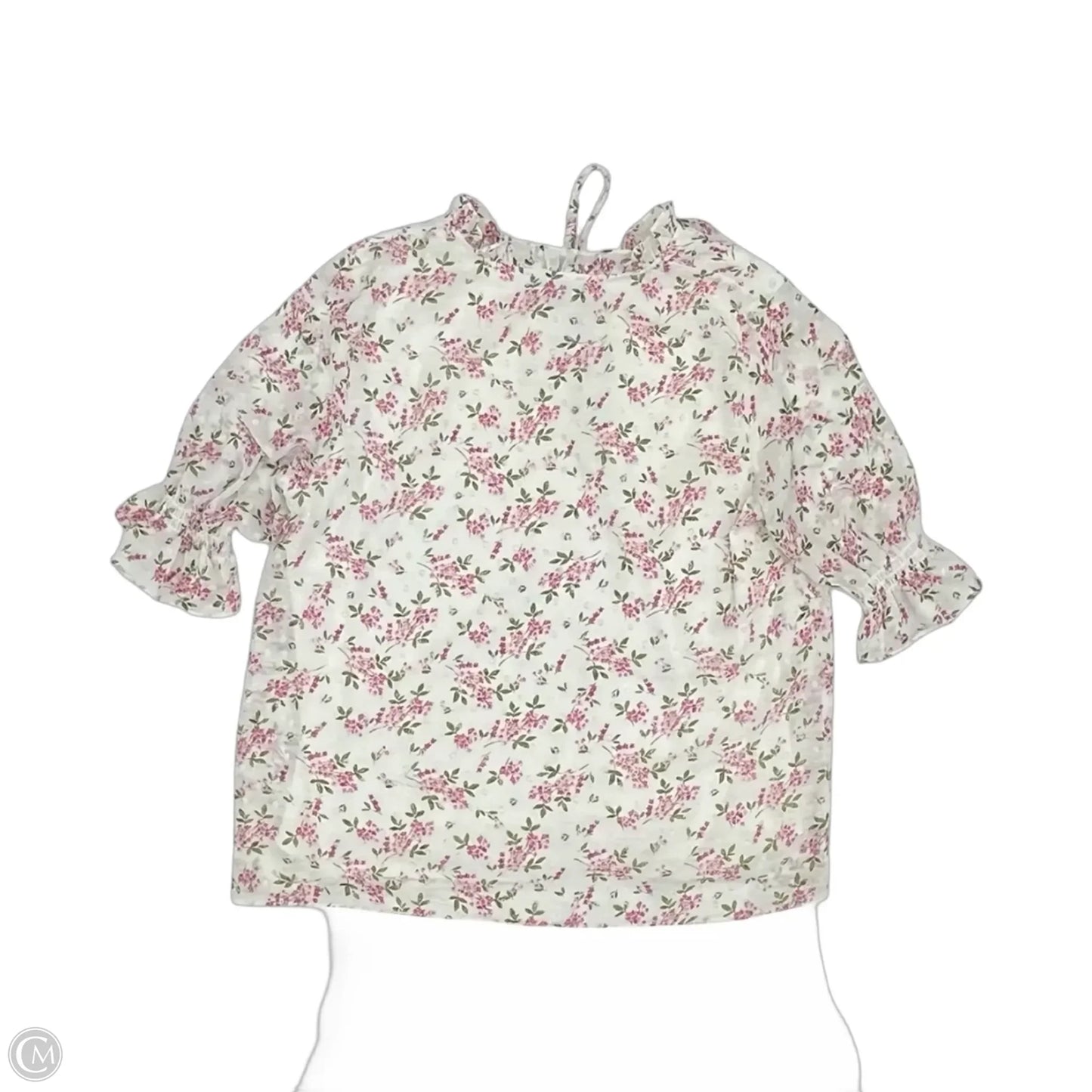 Blouse Short Sleeve By Cece In Floral Print, Size: L