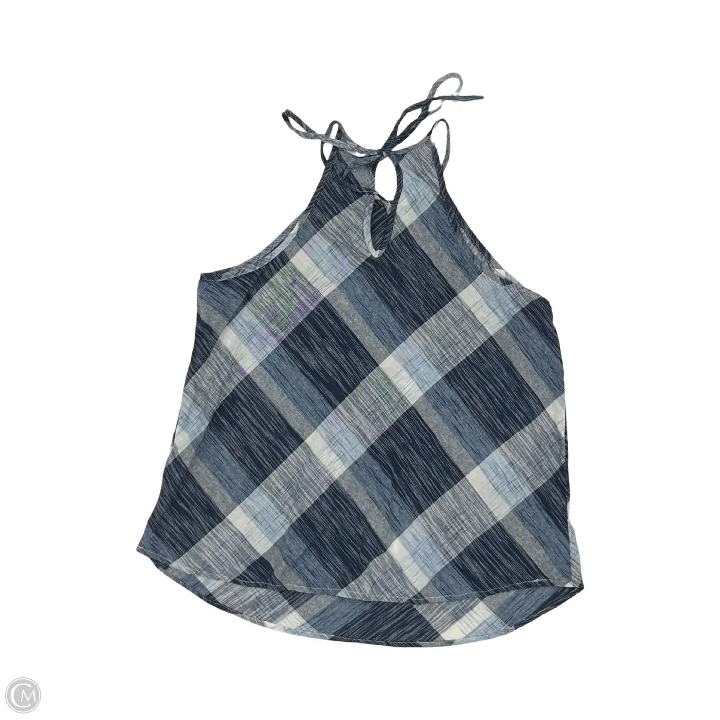 Blouse Sleeveless By Maurices In Blue & Cream, Size: M