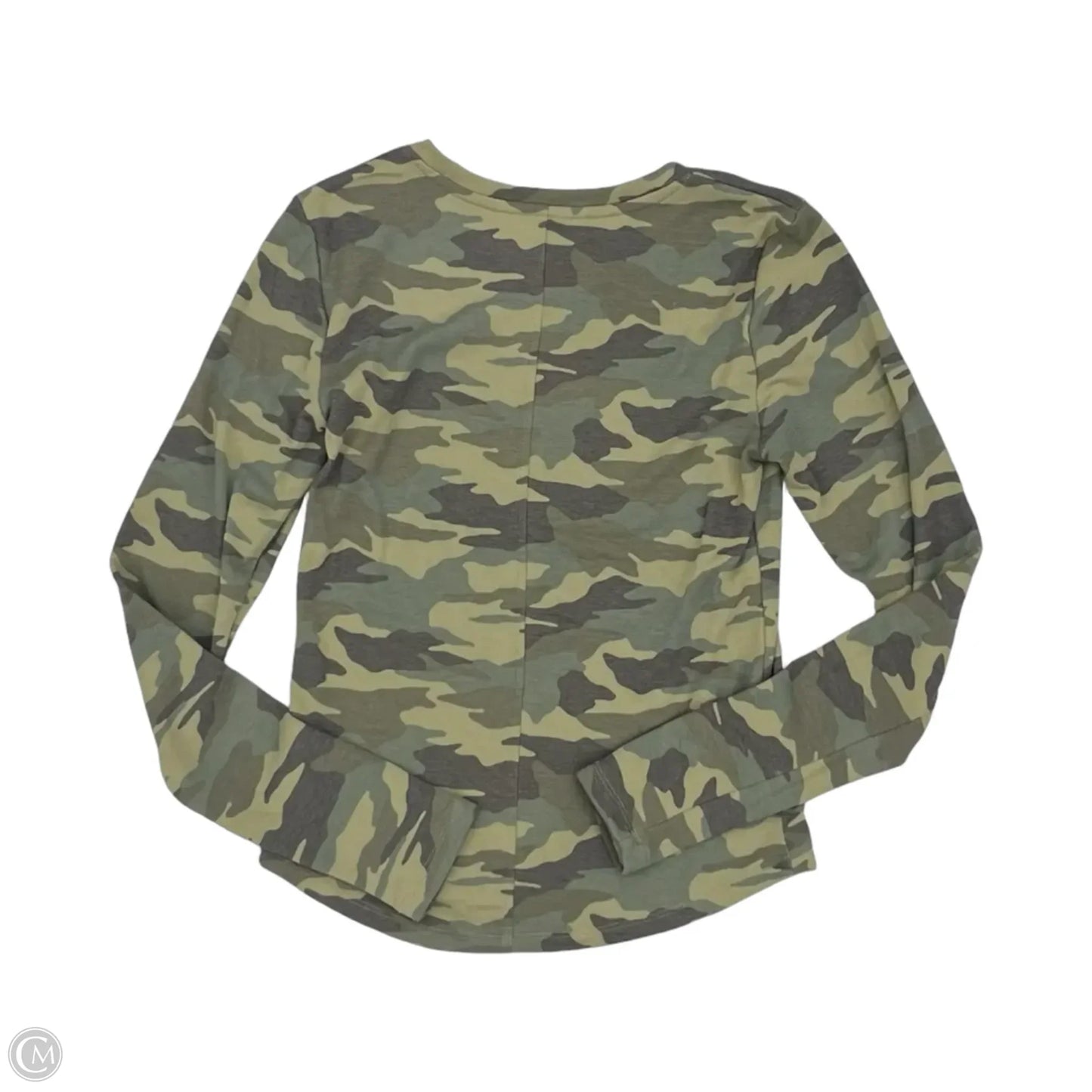 Top Long Sleeve By American Eagle In Camouflage Print, Size: M