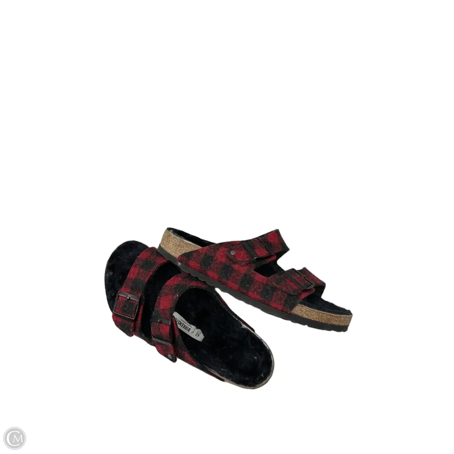 Sandals Flats By Birkenstock In Black & Red, Size: 11