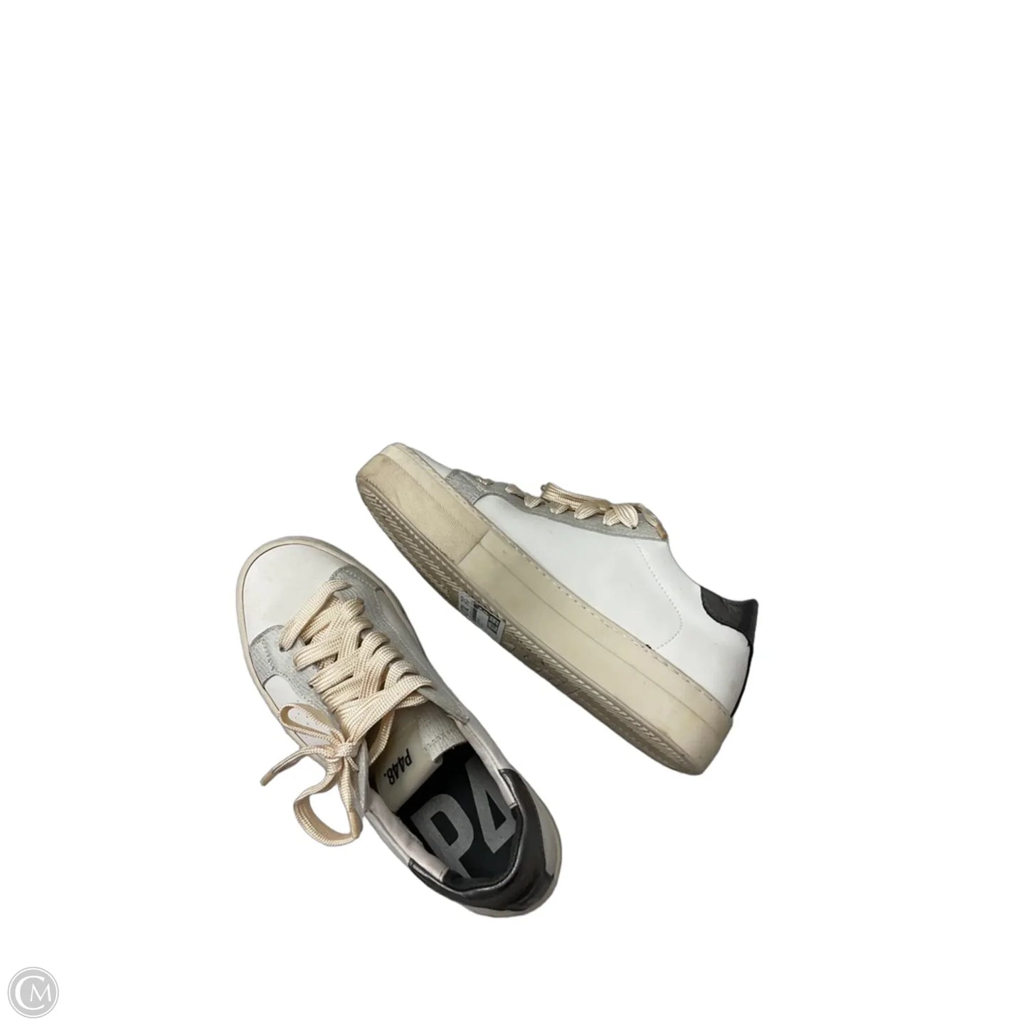 Shoes Sneakers By P448 In Cream & Grey, Size: 6.5