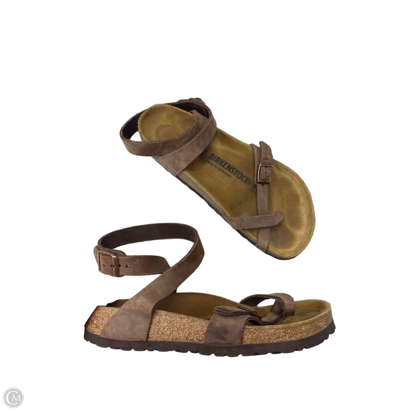 Sandals Flats By Birkenstock In Brown, Size: 7