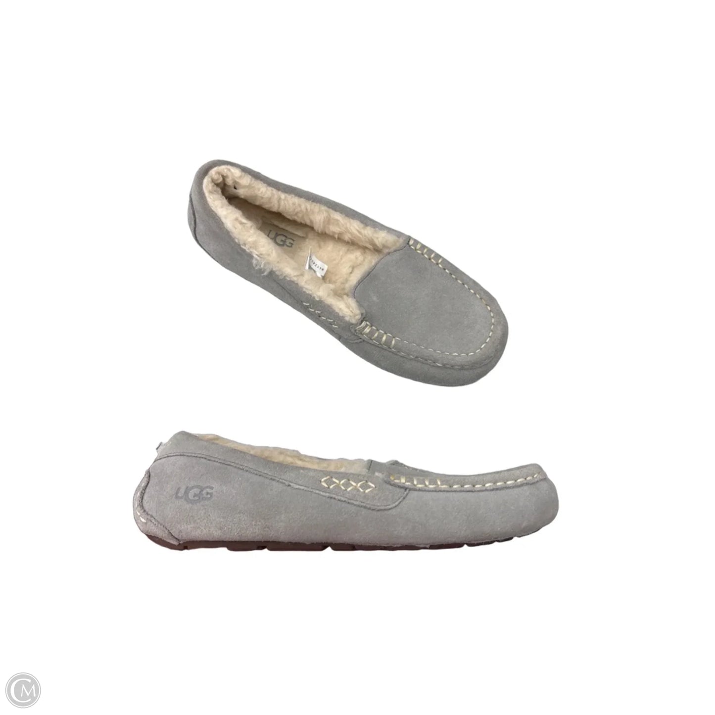 Slippers Designer By Ugg In Grey, Size: 7