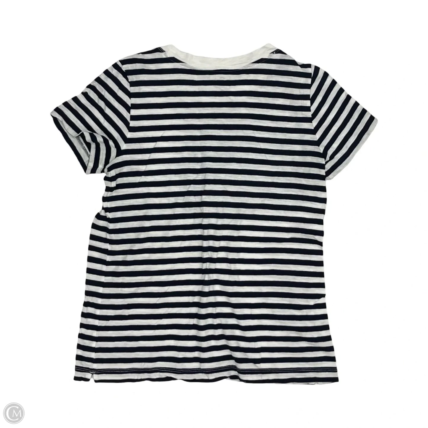 Top Short Sleeve By Loft In Blue & White, Size: S