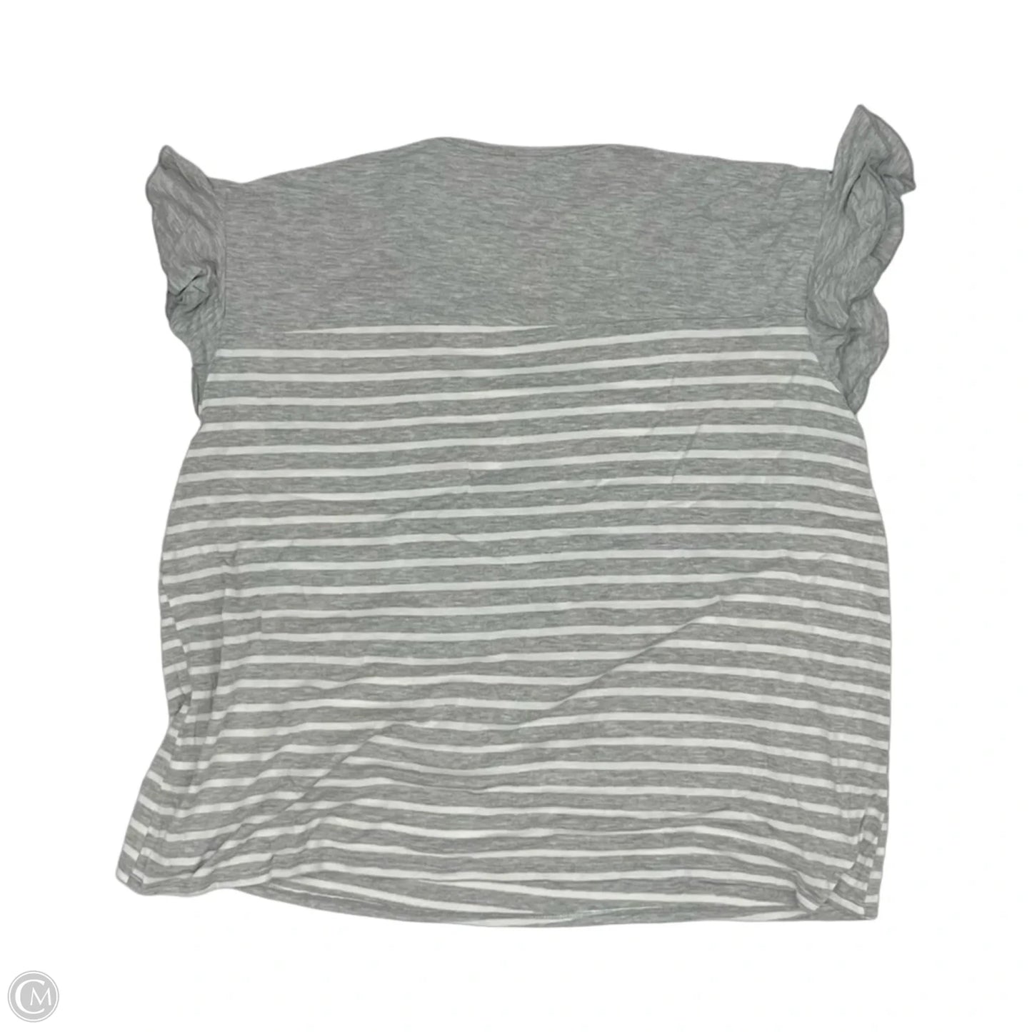 Top Short Sleeve By Maurices In Grey & White, Size: Xl