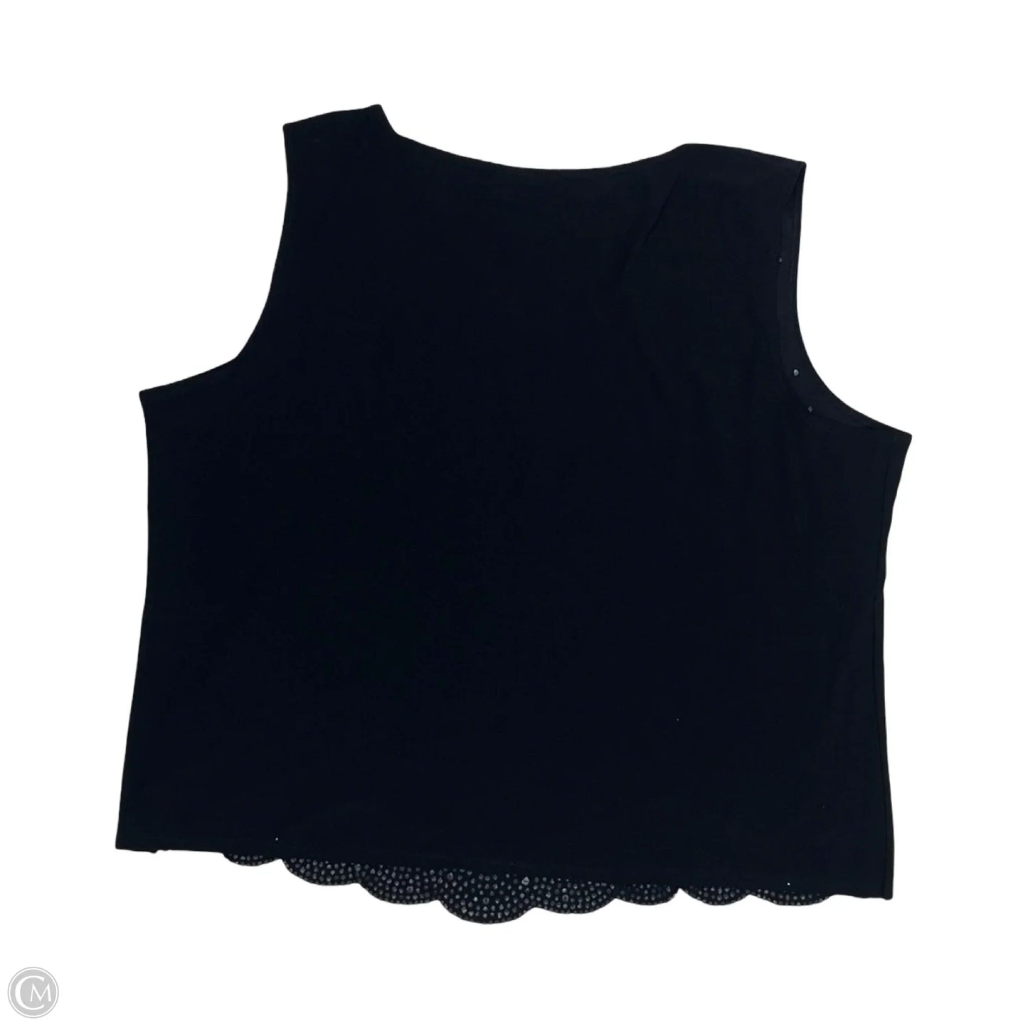 Blouse Sleeveless By Msk In Black & Silver, Size: 3x