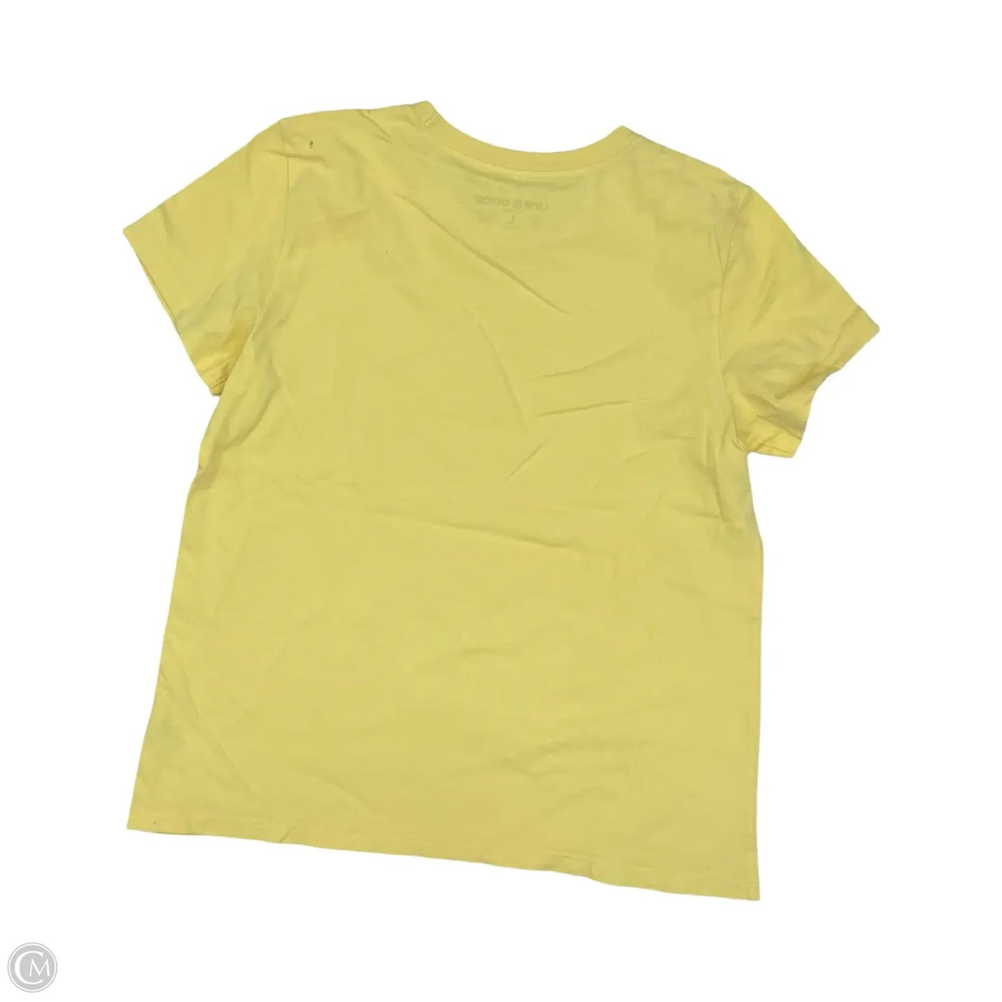Top Short Sleeve By Life Is Good In Yellow, Size: L