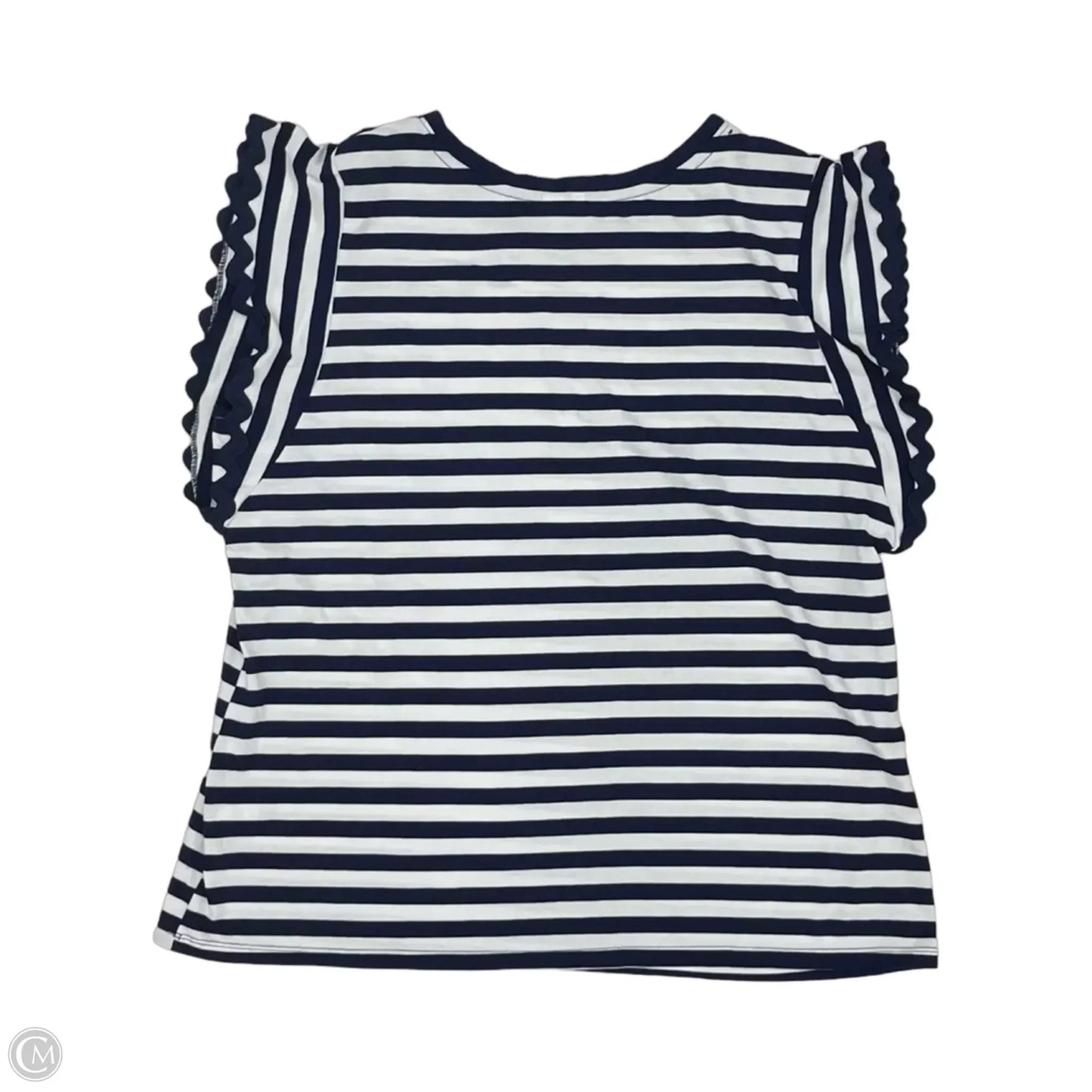 Top Short Sleeve By Cato In Blue & White, Size: Xl