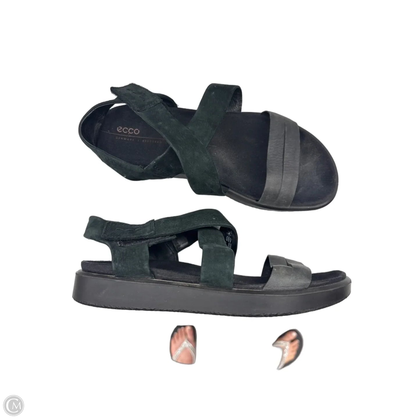 Sandals Flats By Ecco In Black, Size: 5
