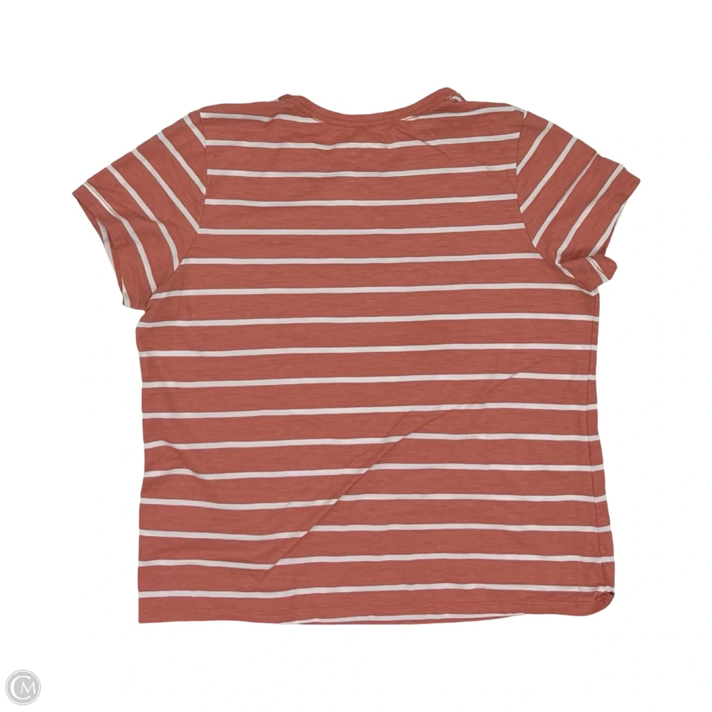 Top Short Sleeve By Time And Tru In Pink & White, Size: Xl
