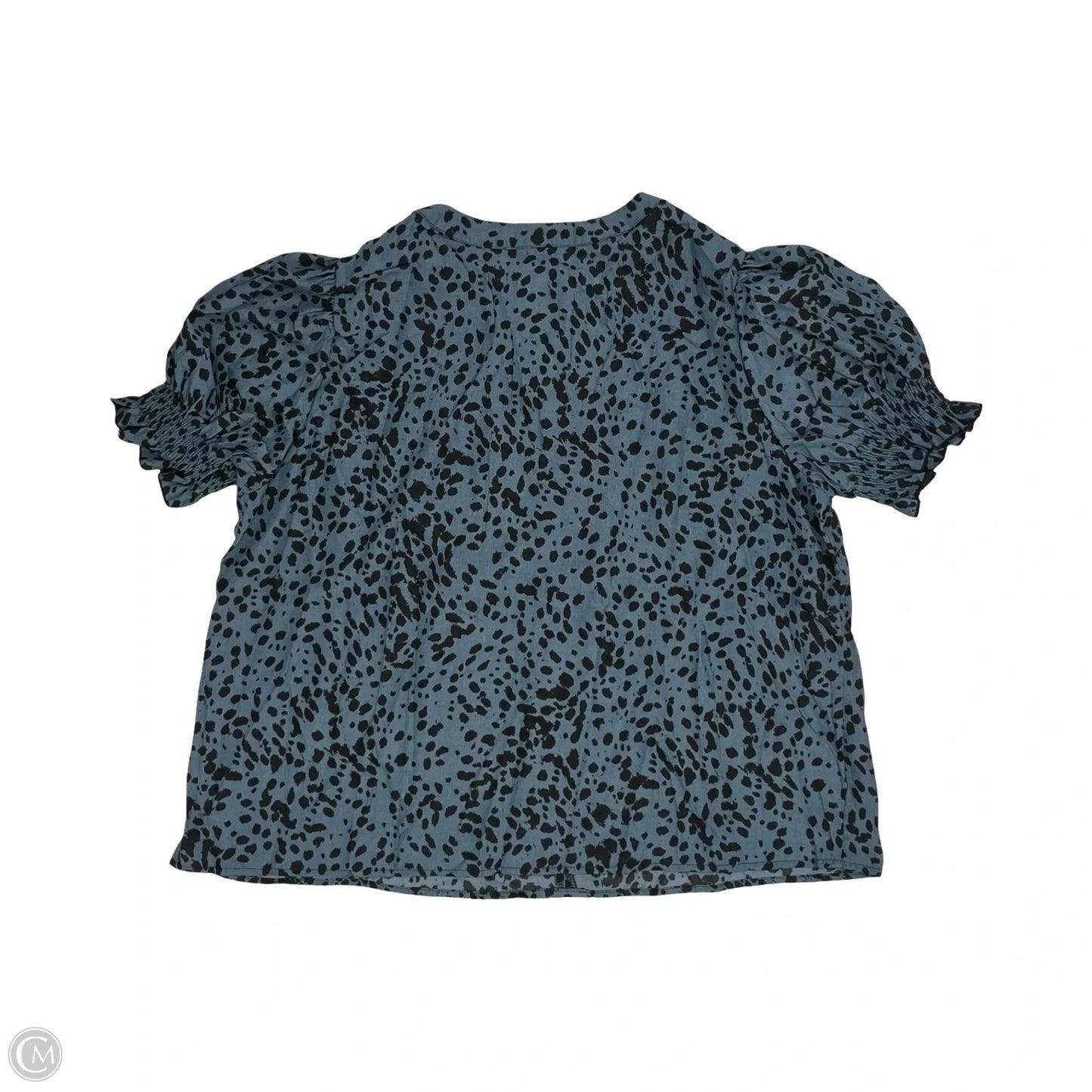 Blouse Short Sleeve By Cme In Black & Blue, Size: 3x