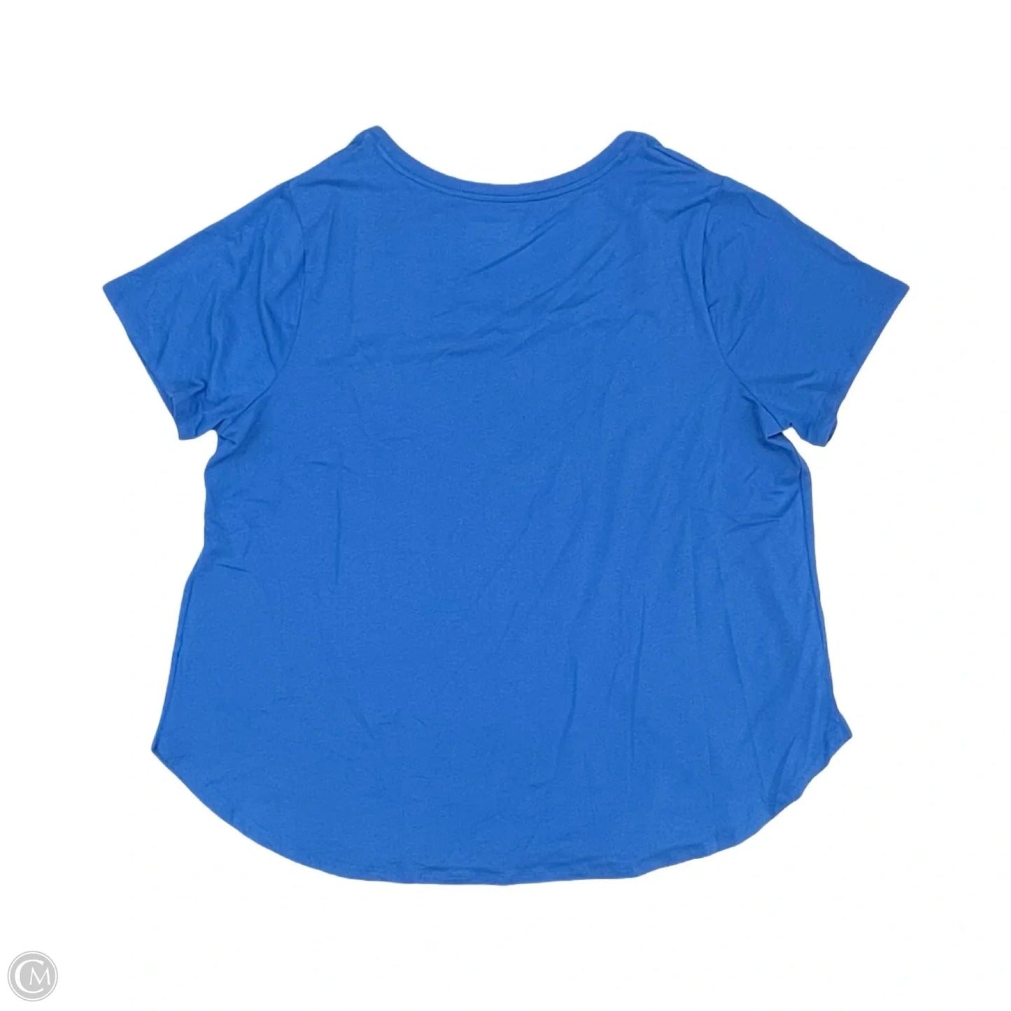 Top Short Sleeve Basic By Ava & Viv In Blue, Size: 2x