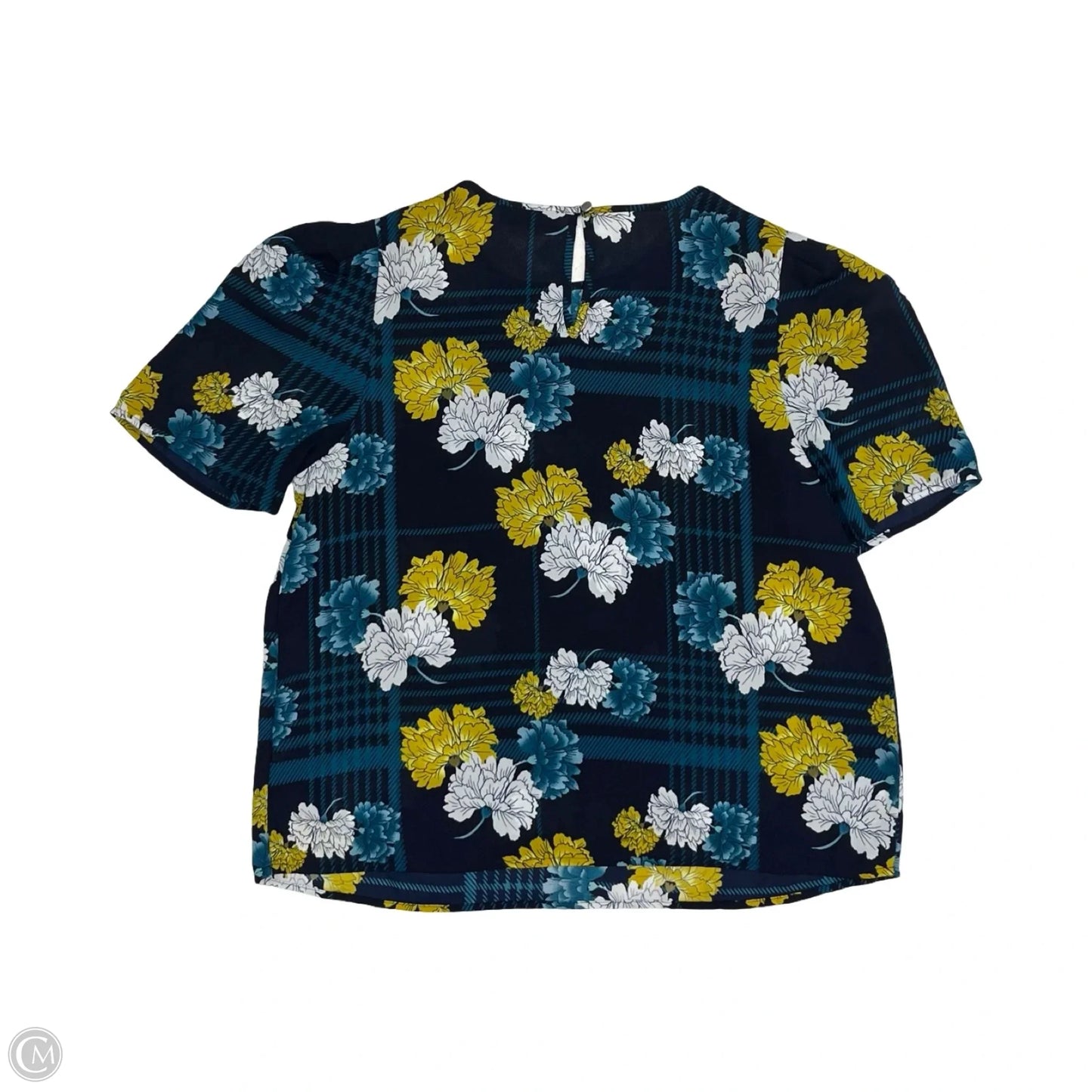 Blouse Short Sleeve By Apt 9 In Blue & Gold, Size: M