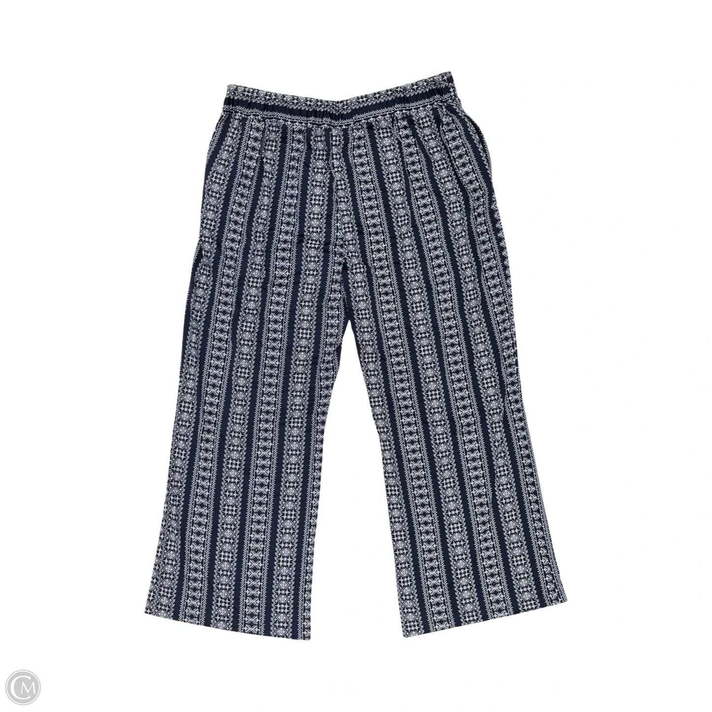 Pants Wide Leg By Robert Louis In Blue & White, Size: Xl