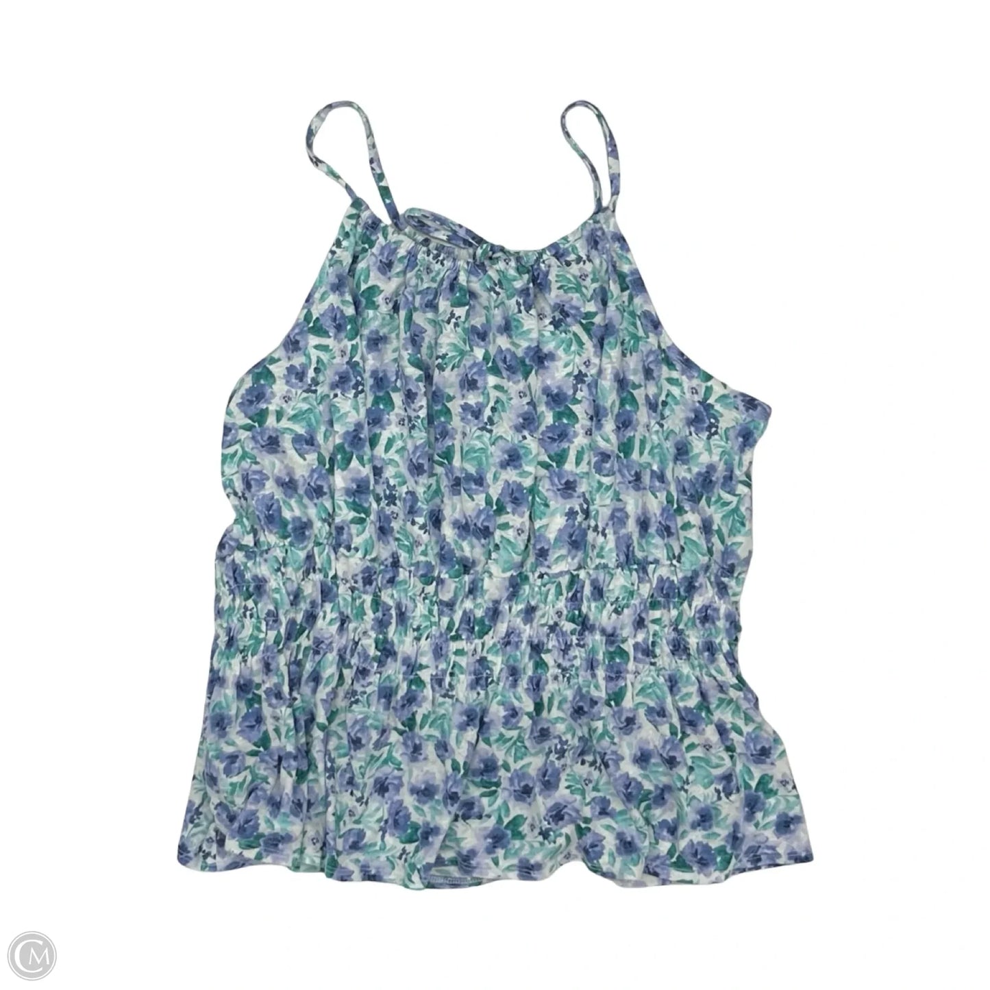 Blouse Sleeveless By Old Navy In Blue & White, Size: Xxl