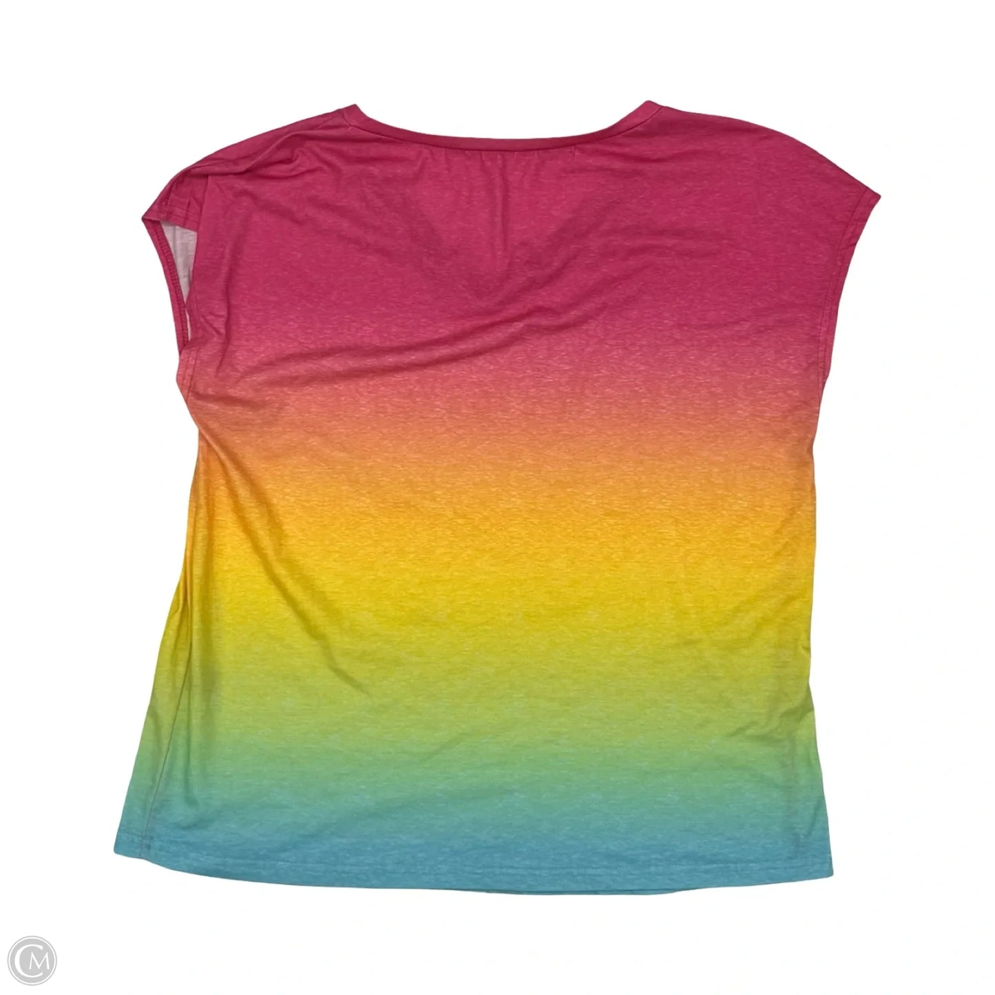 Top Short Sleeve By Shein In Rainbow Print, Size: Xl
