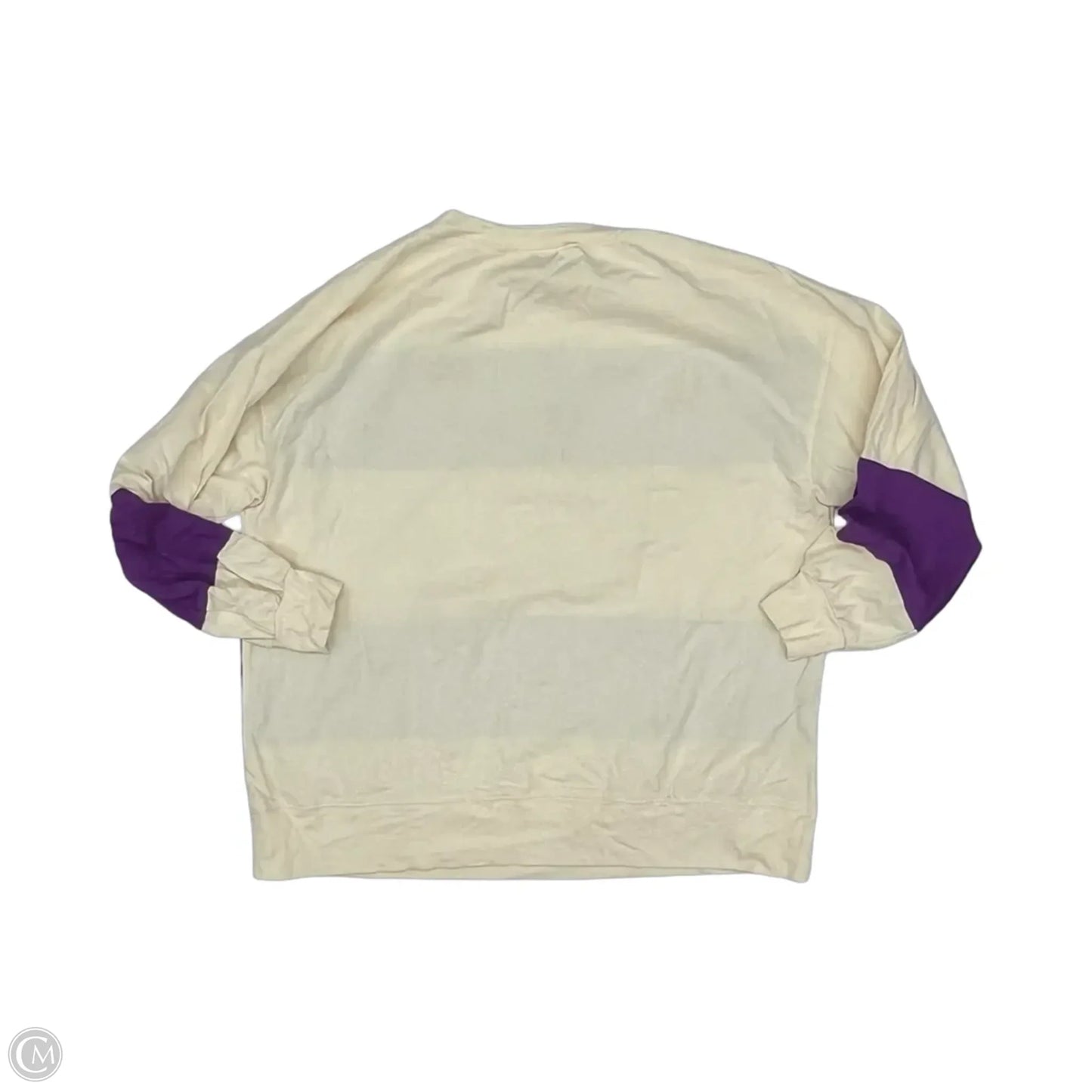 Top Long Sleeve By Fantastic Fawn In Cream & Purple, Size: S