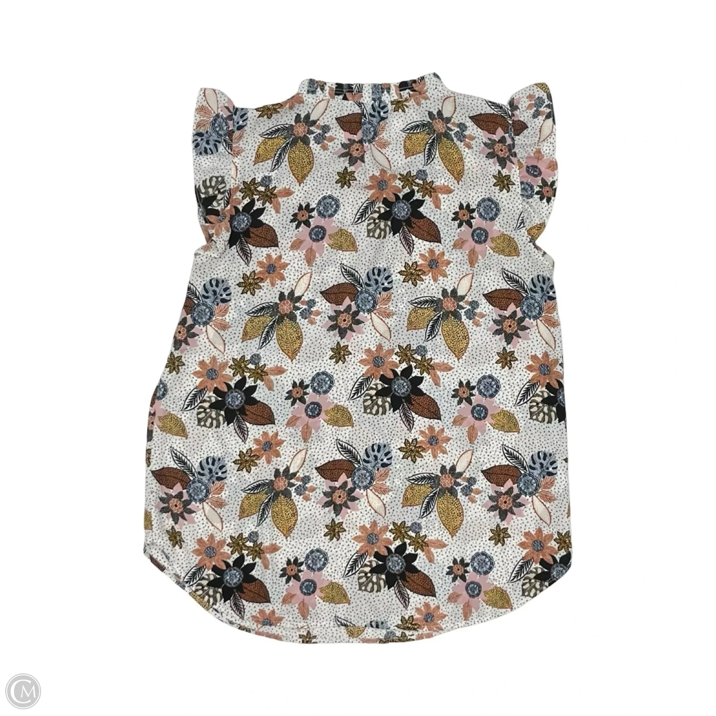 Blouse Short Sleeve By Loft In Floral Print, Size: Xs