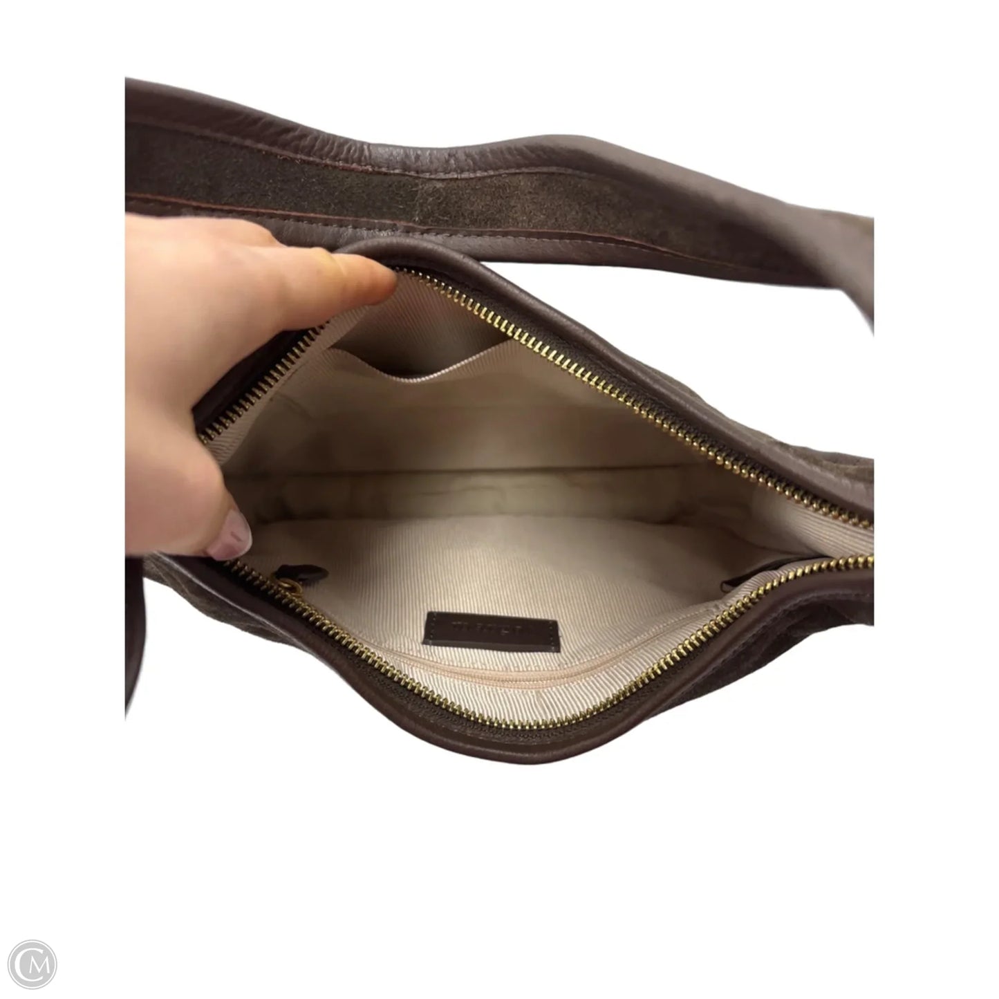 Handbag Leather By Margot, Size: Medium