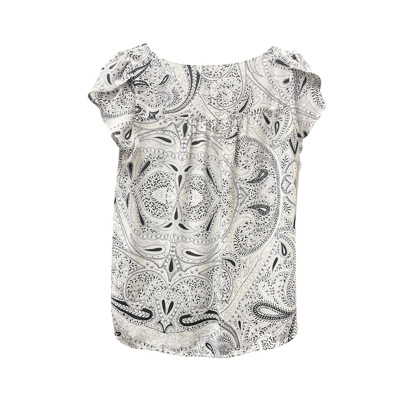 Top Short Sleeve By Loft In Black & White, Size: Xsp