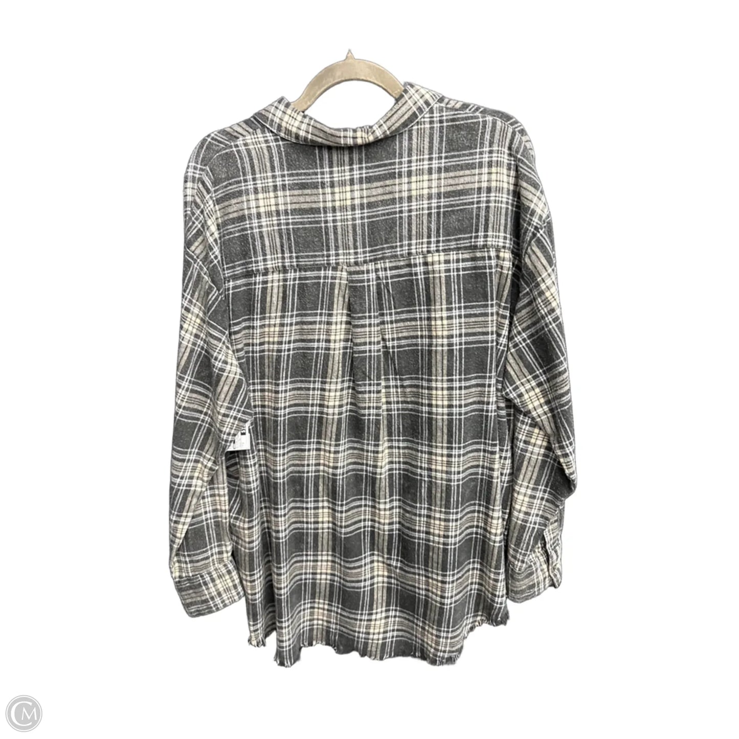 Blouse Long Sleeve By Bdg In Plaid Pattern, Size: S