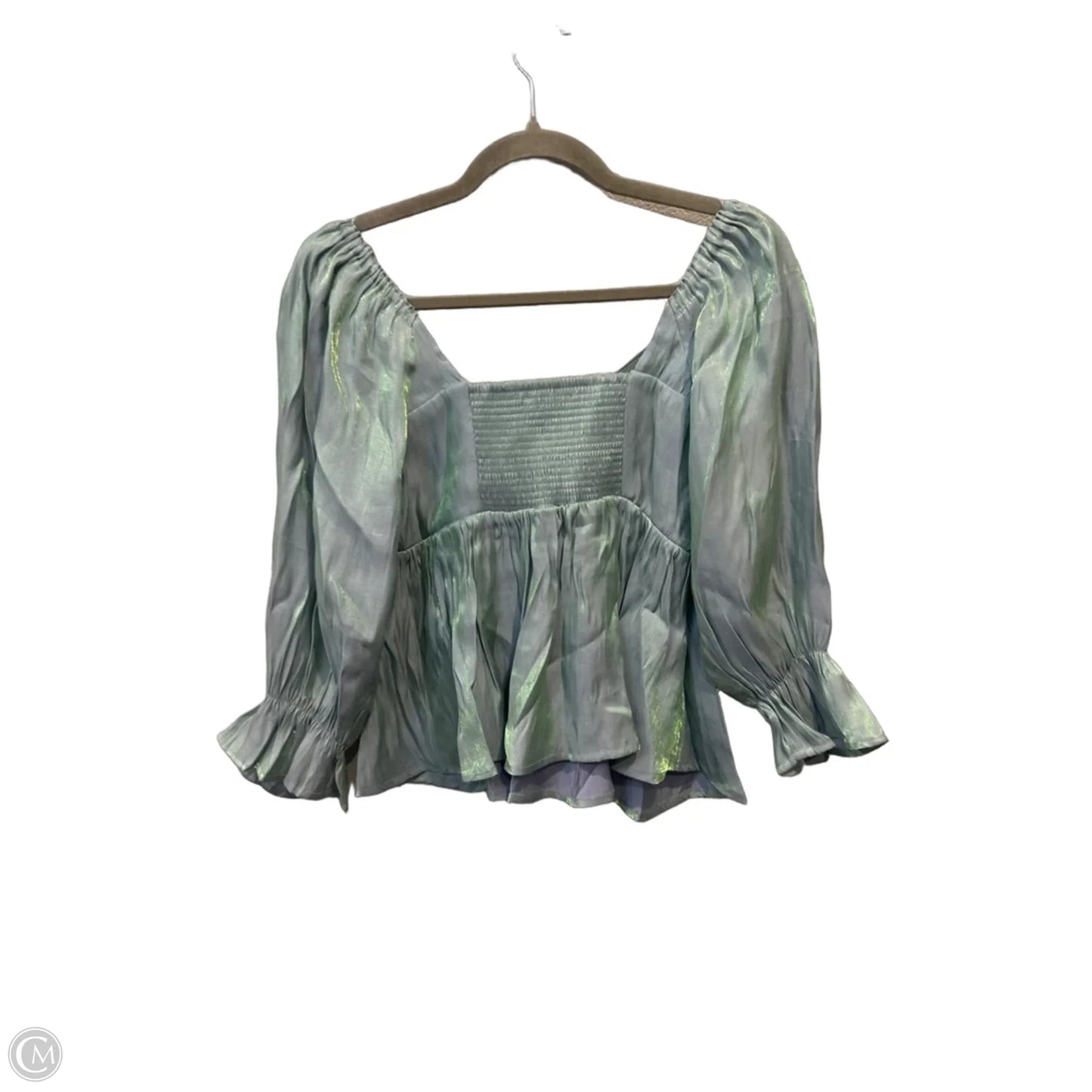 Top 3/4 Sleeve By Entro In Green, Size: S