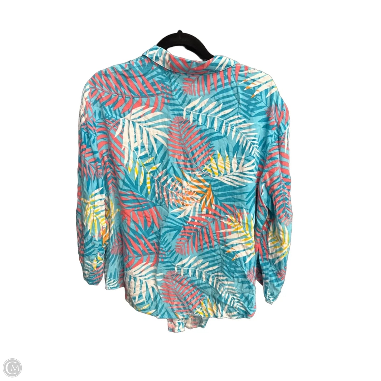 Top 3/4 Sleeve By Ruby Rd In Blue & Pink, Size: L