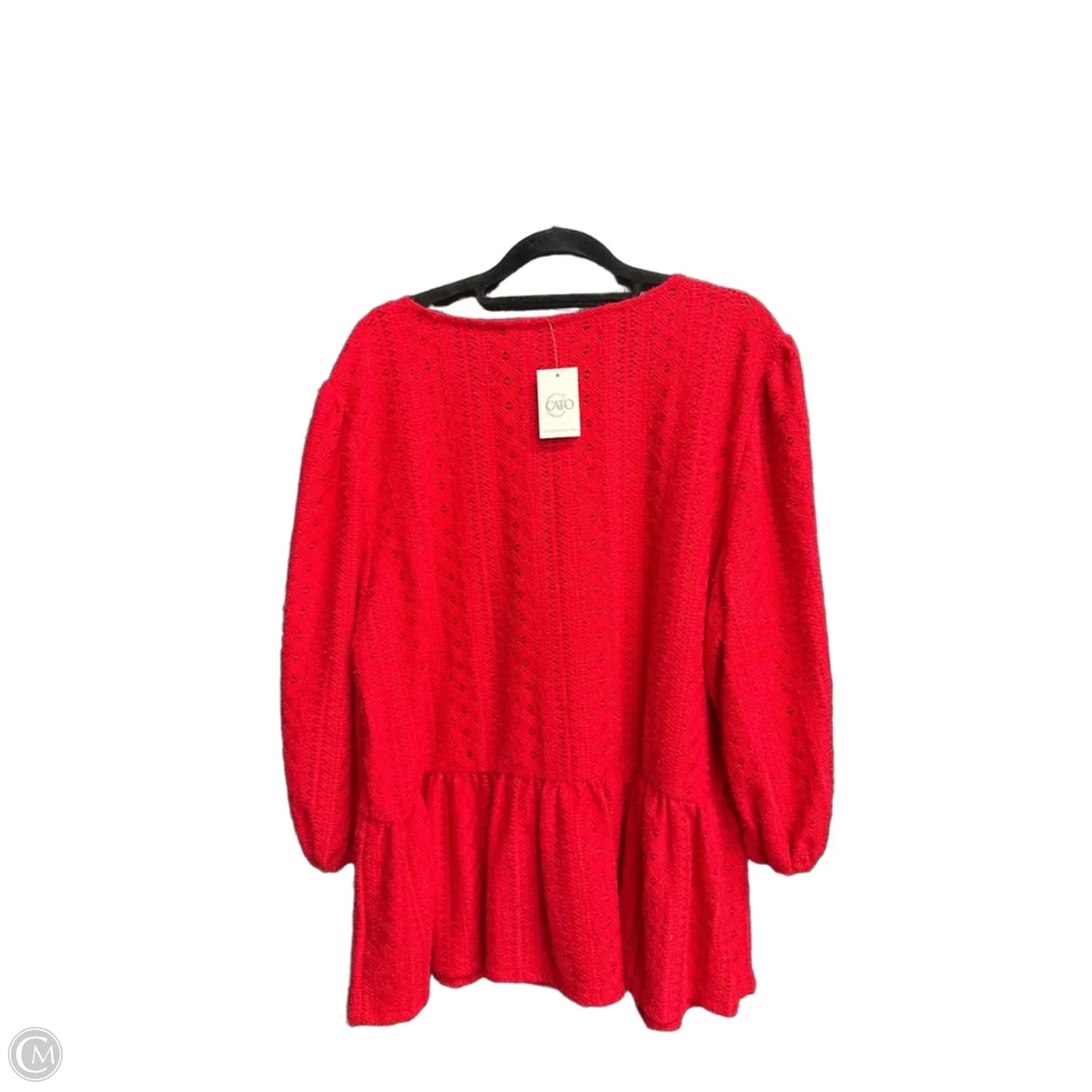 Blouse Short Sleeve By Cato In Red, Size: Xl