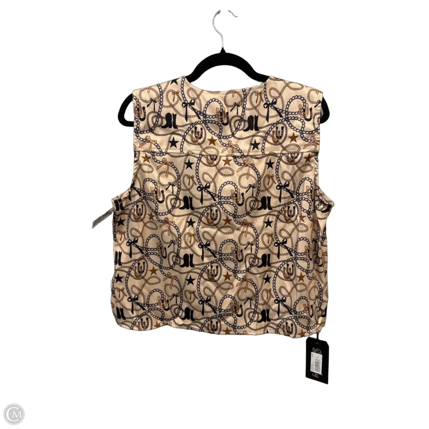 Vest Other By Clothes Mentor In Black & Brown, Size: S