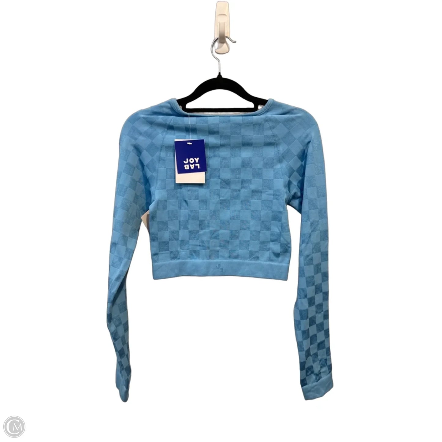 Athletic Top Long Sleeve Collar By Joy Lab In Blue, Size: M