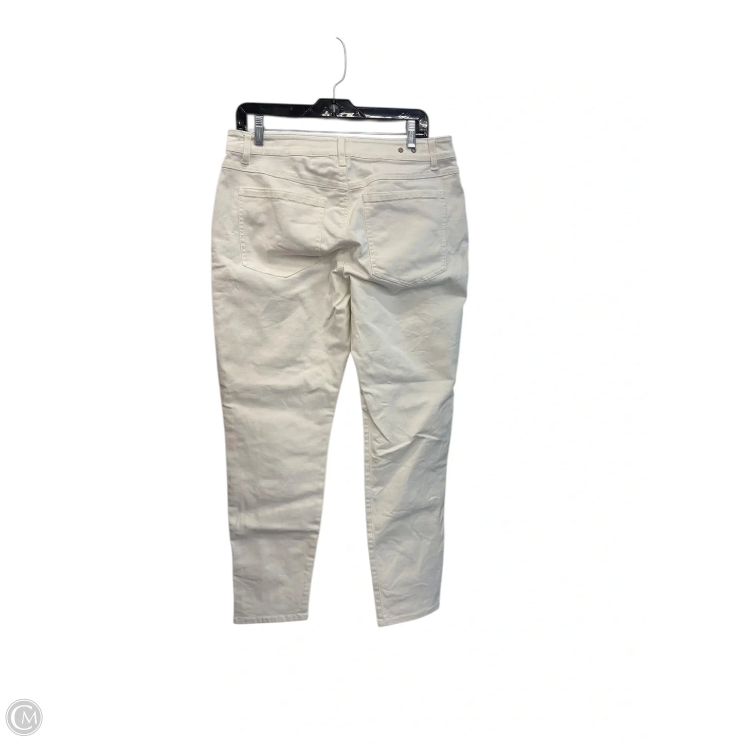 Jeans Skinny By Cabi In White Denim, Size: 12