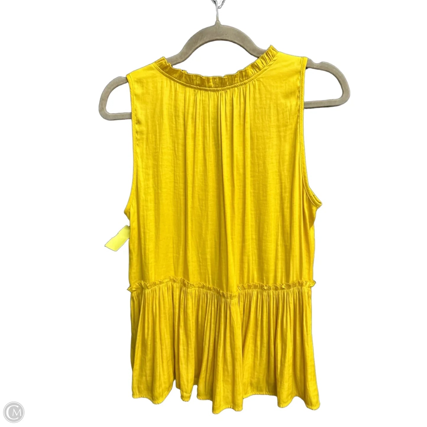 Top Sleeveless By Loft In Yellow, Size: M