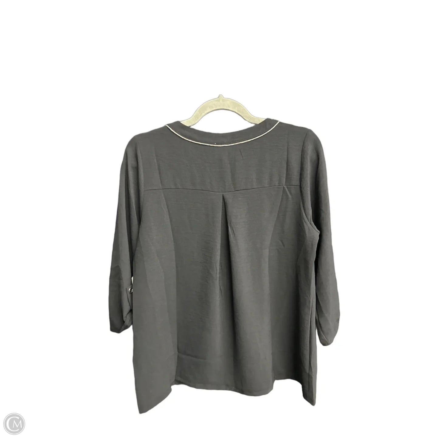Blouse Long Sleeve By Clothes Mentor In Black & Gold, Size: M