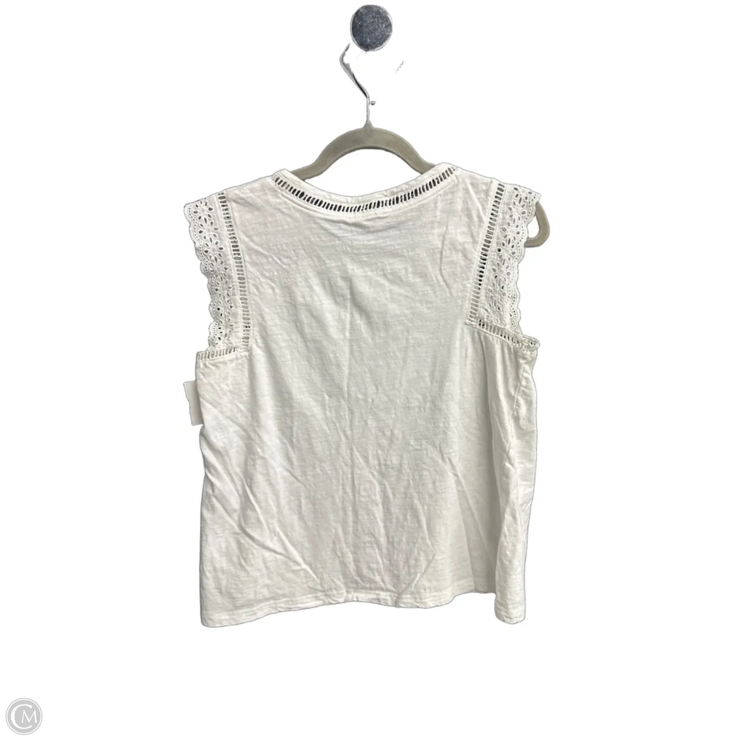 Top Sleeveless By Clothes Mentor In White, Size: L