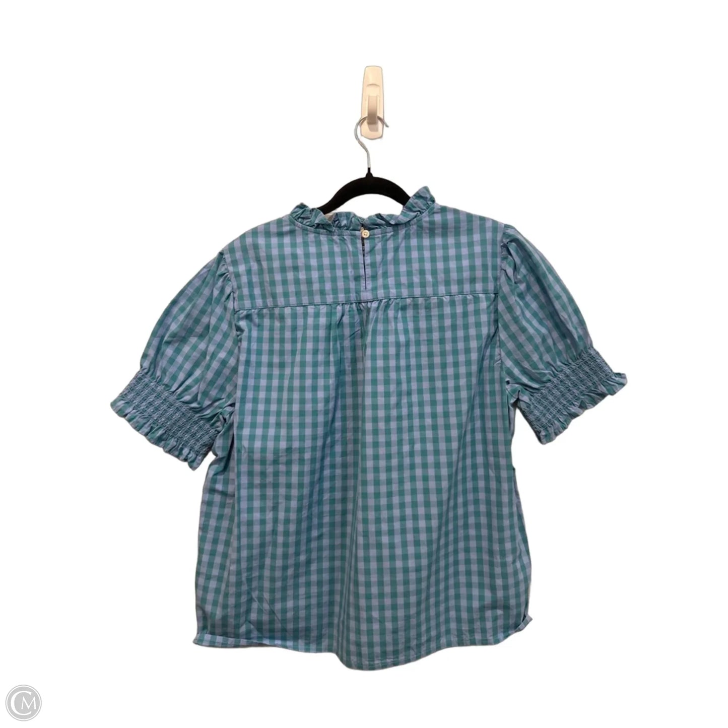 Top Short Sleeve By J. Crew In Plaid Pattern, Size: L