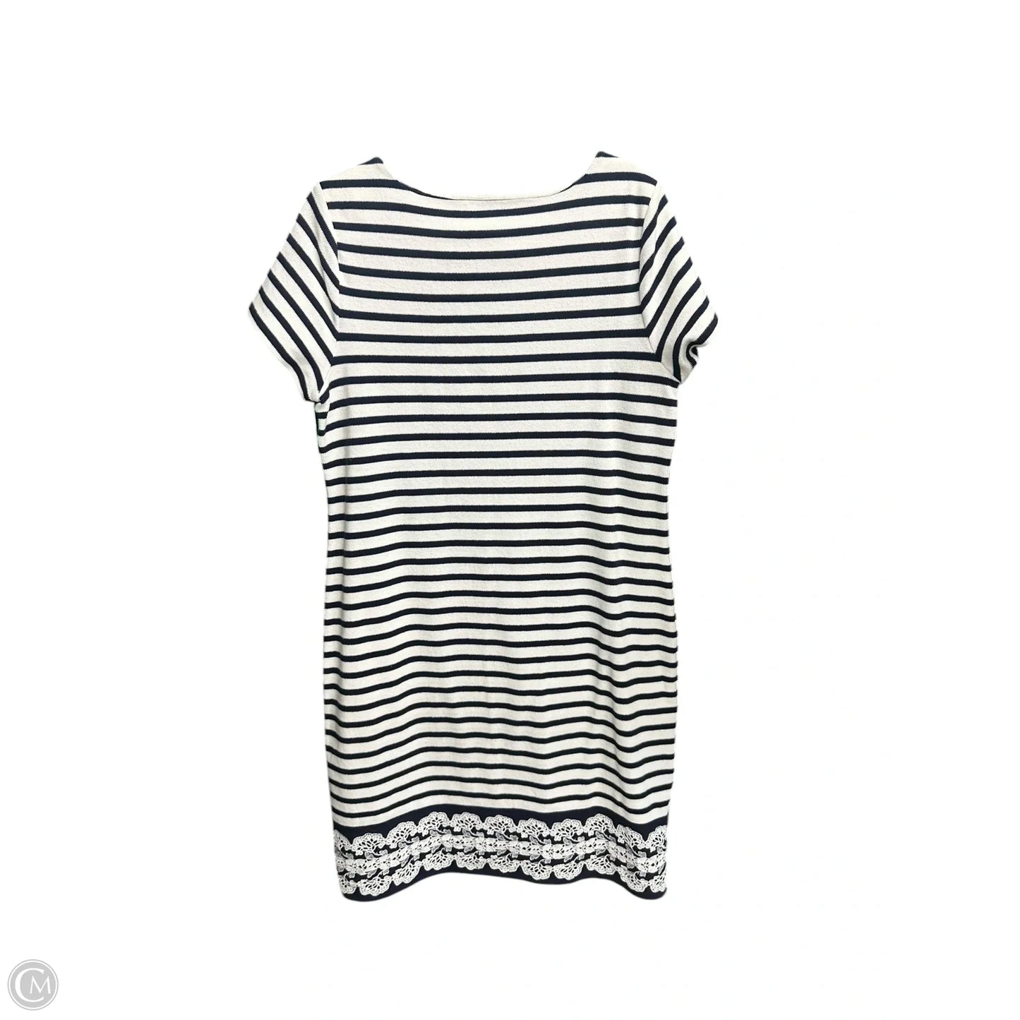 Dress Casual Midi By Talbots In Striped Pattern, Size: L