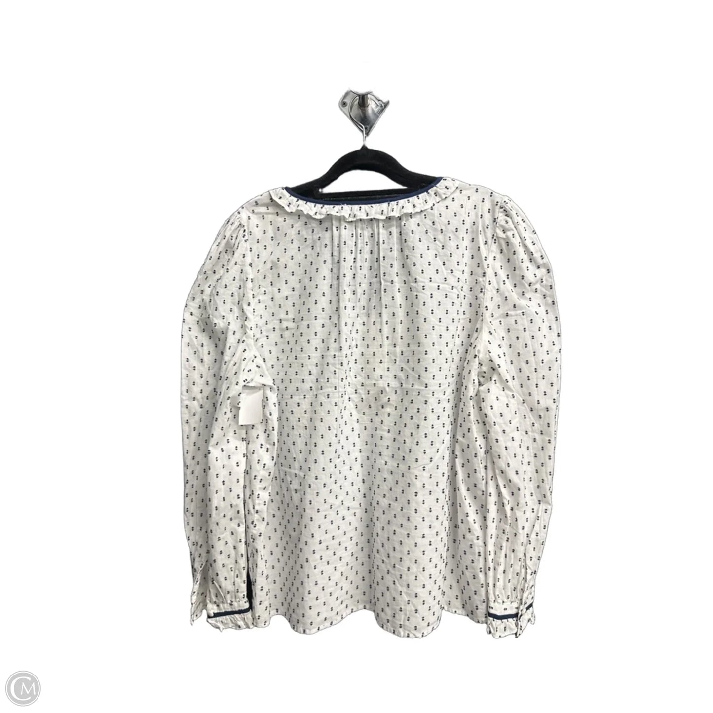 Top Long Sleeve By Loft In White, Size: L