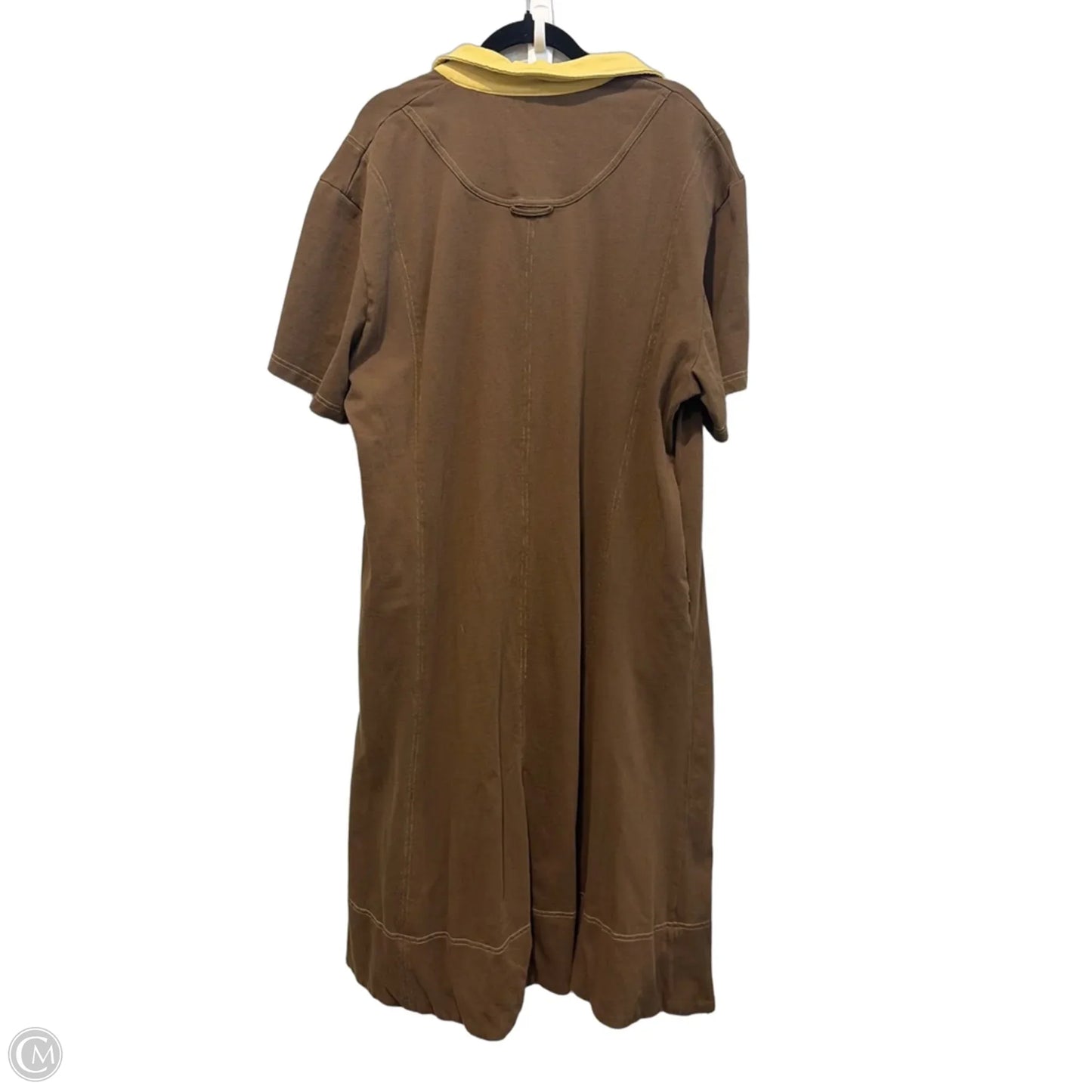 Dress Casual Maxi By Free People In Brown & Yellow, Size: L