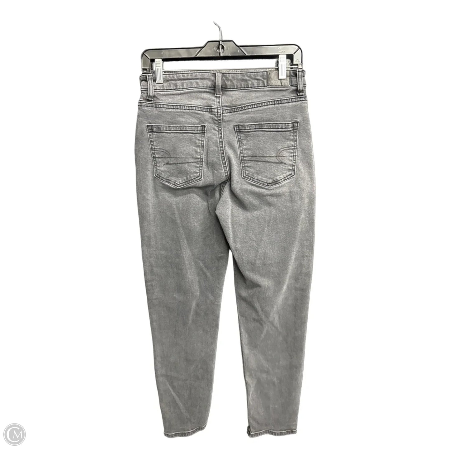 Jeans Boyfriend By American Eagle In Black Denim, Size: 4