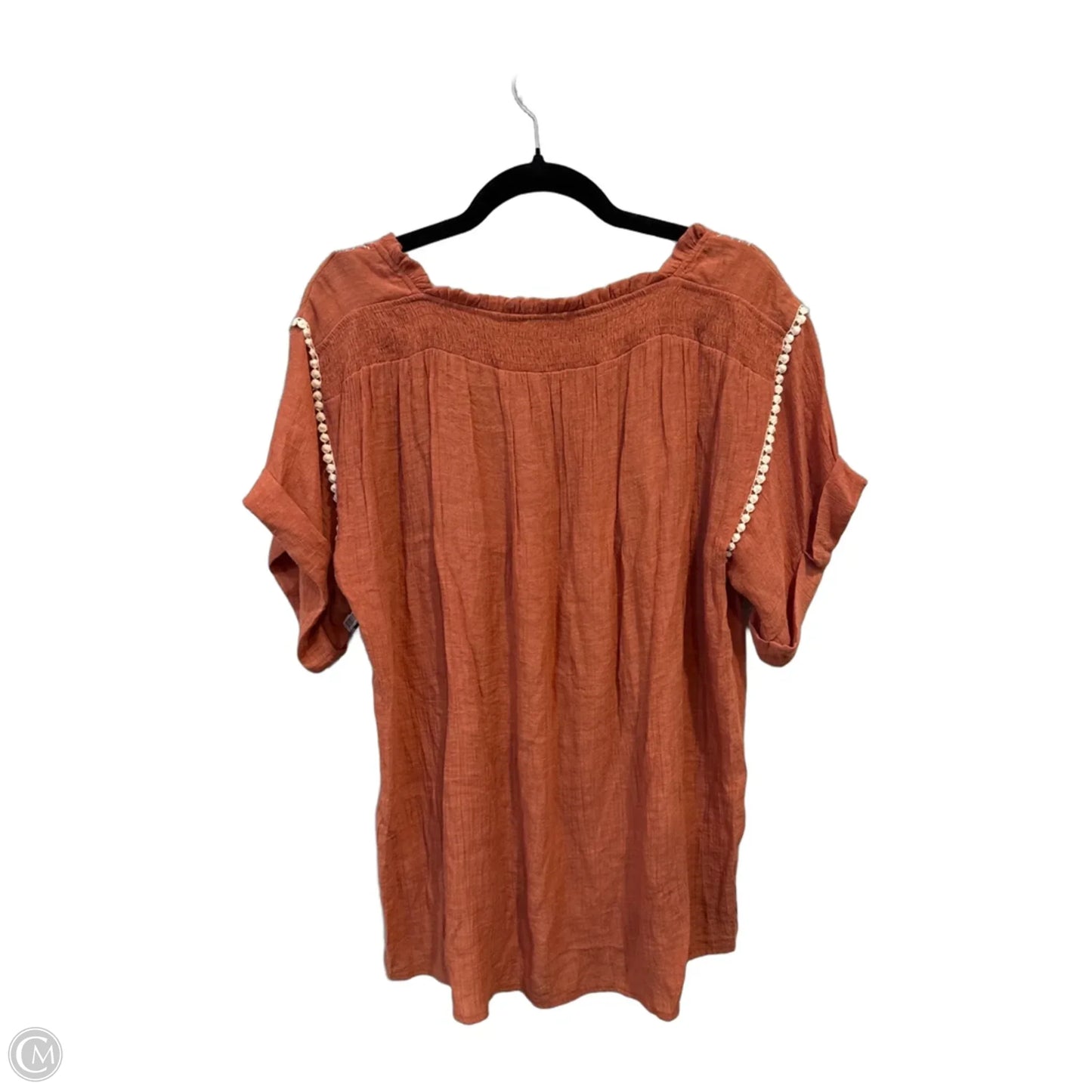 Top Short Sleeve By Entro In Orange, Size: L