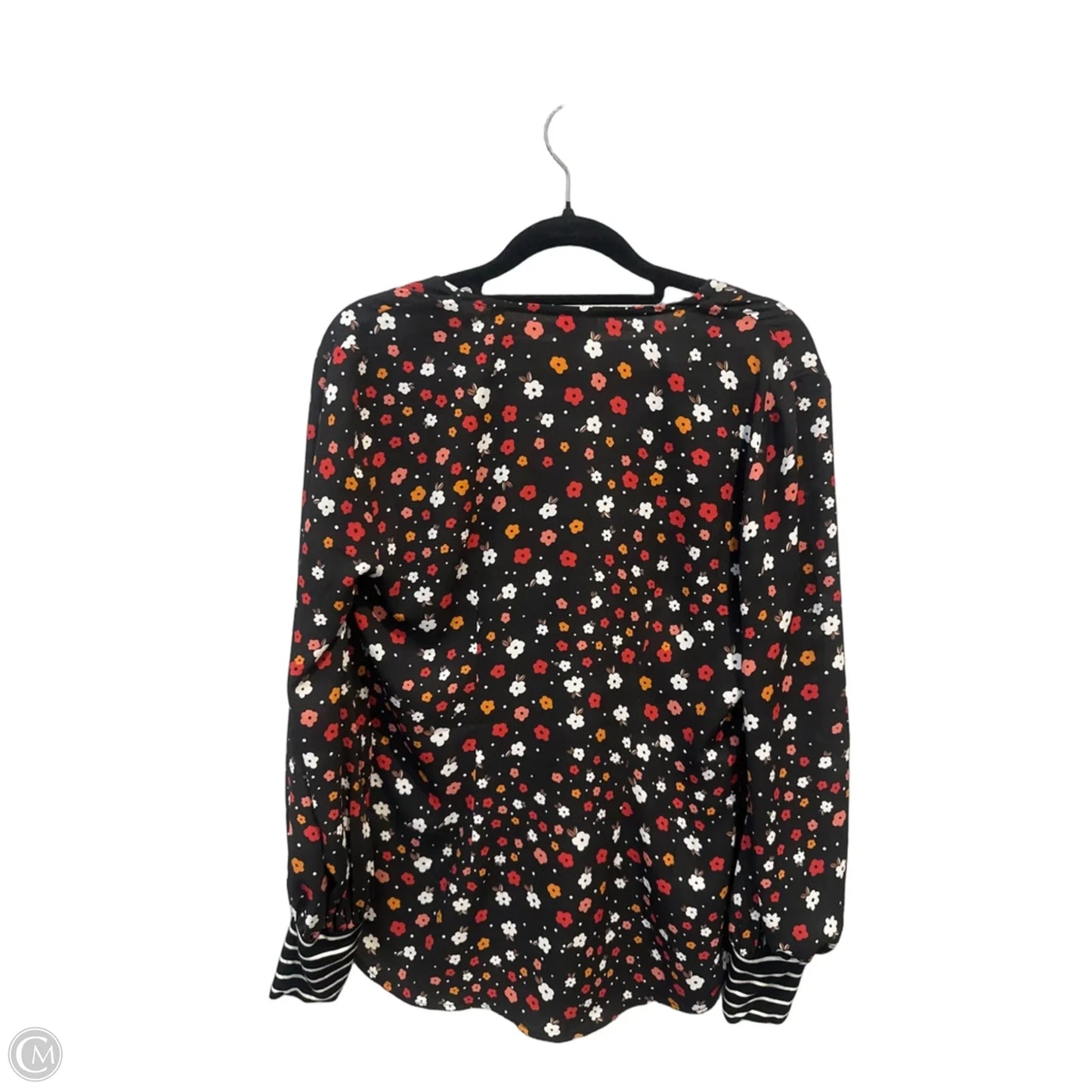Top Long Sleeve By Cabi In Floral Print, Size: Xs