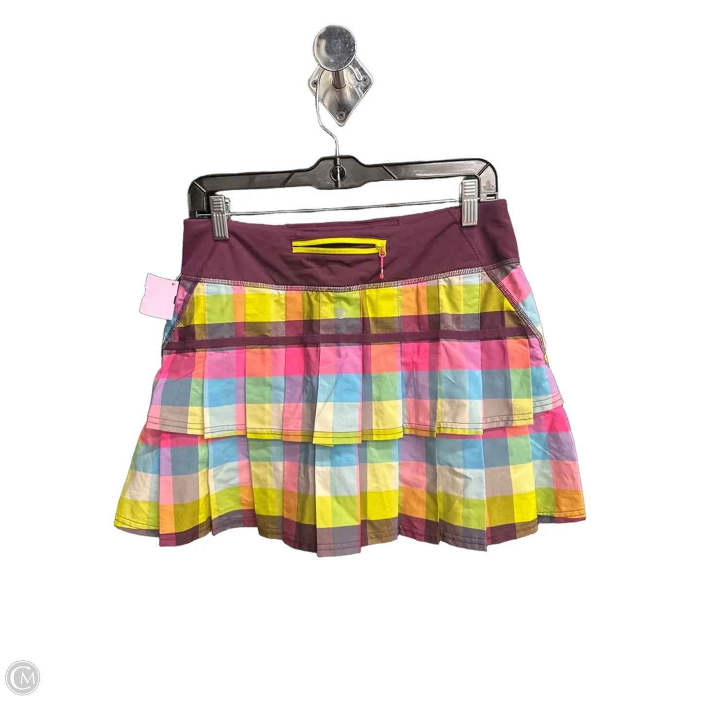 Athletic Skort By Lululemon In Plaid Pattern, Size: S