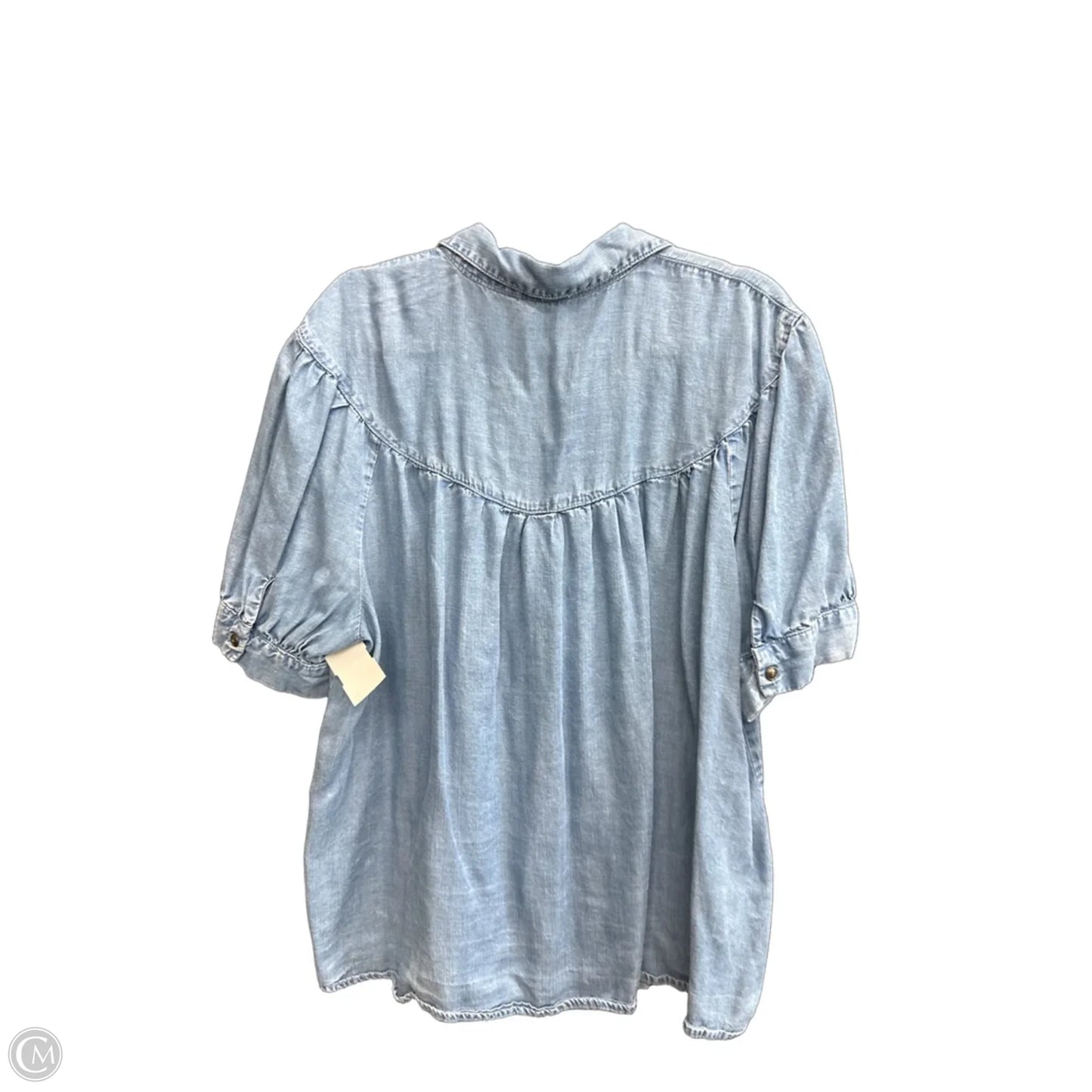 Top Short Sleeve By Jane And Delancey In Blue Denim, Size: Xl