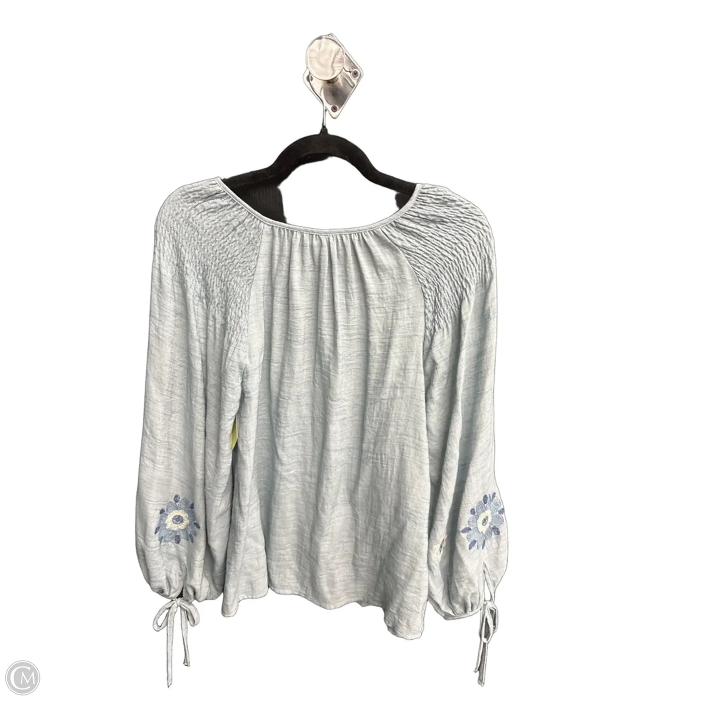 Top Long Sleeve By Blu Pepper In Blue, Size: S
