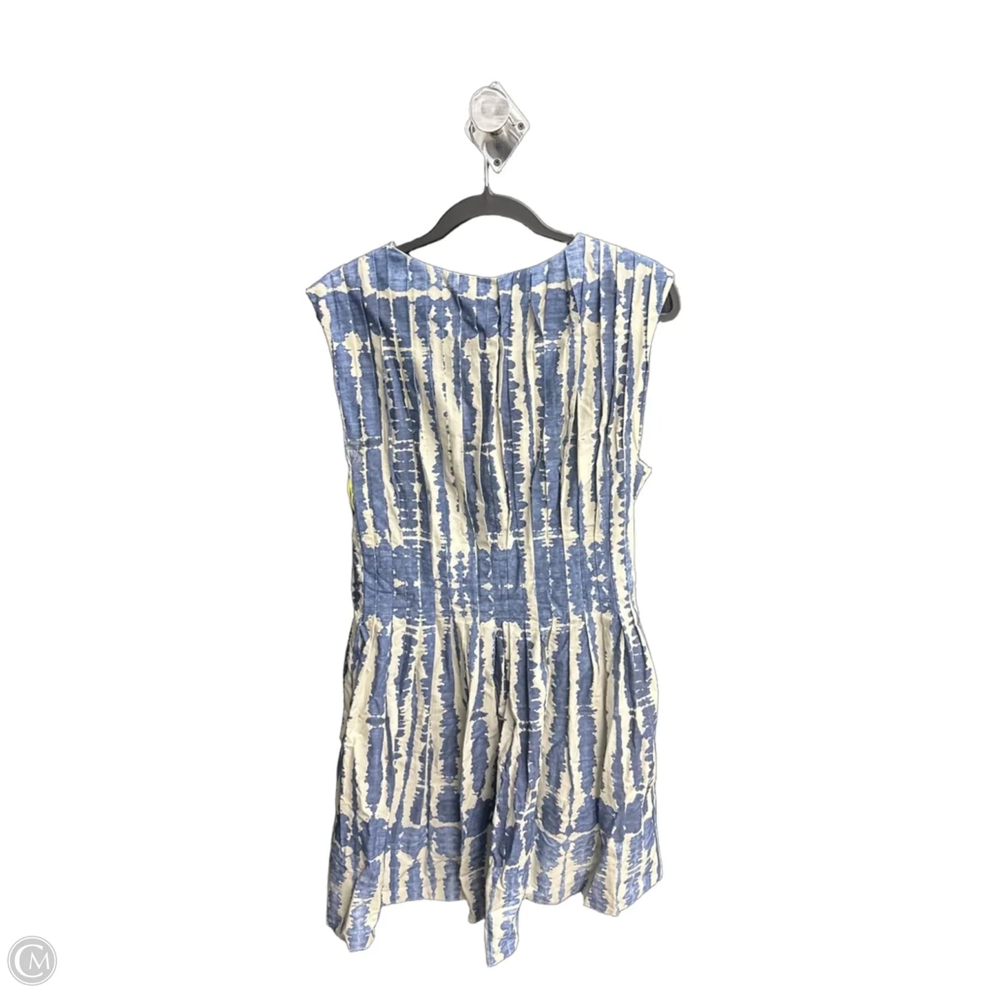Dress Casual Midi By Clothes Mentor In Blue & Cream, Size: 8