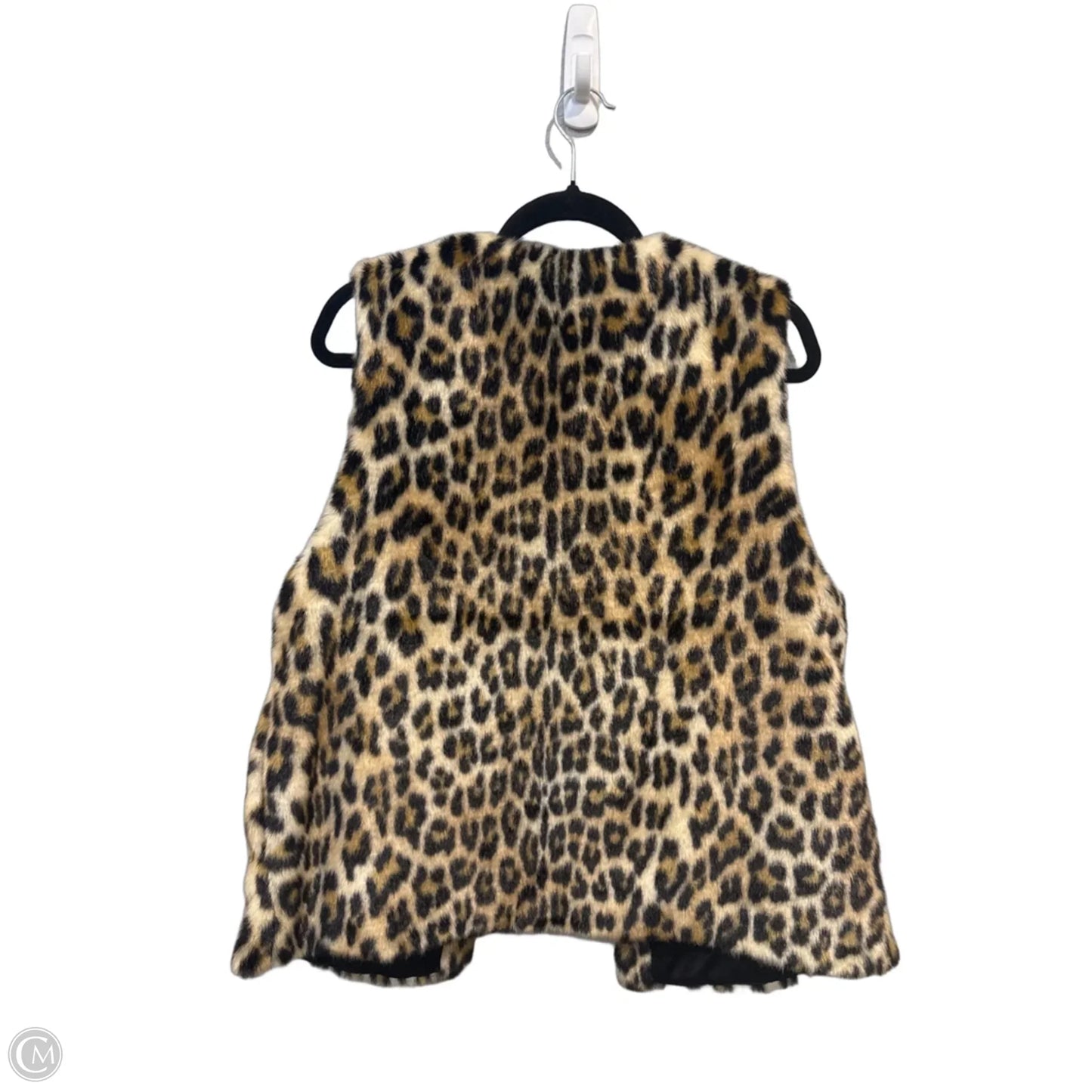 Vest Faux Fur & Sherpa By Talbots In Animal Print, Size: L